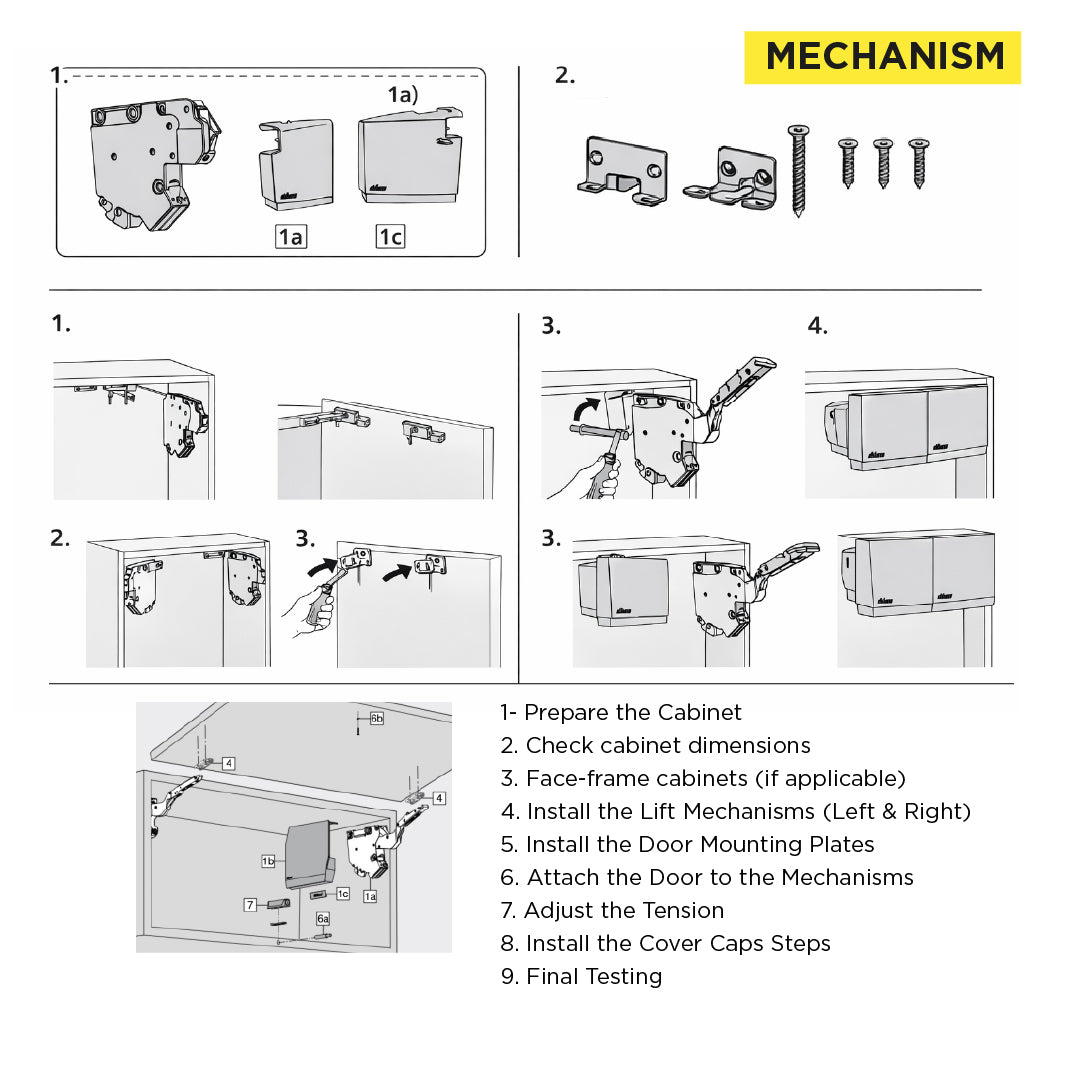 Aventos HK-S Stay Lift, Lift Mechanism (Set), PF=400-1000 (With 2 Pieces), for Screwing On, For TIP-ON, Light Gray/Stainless Steel Brushed - Image 5