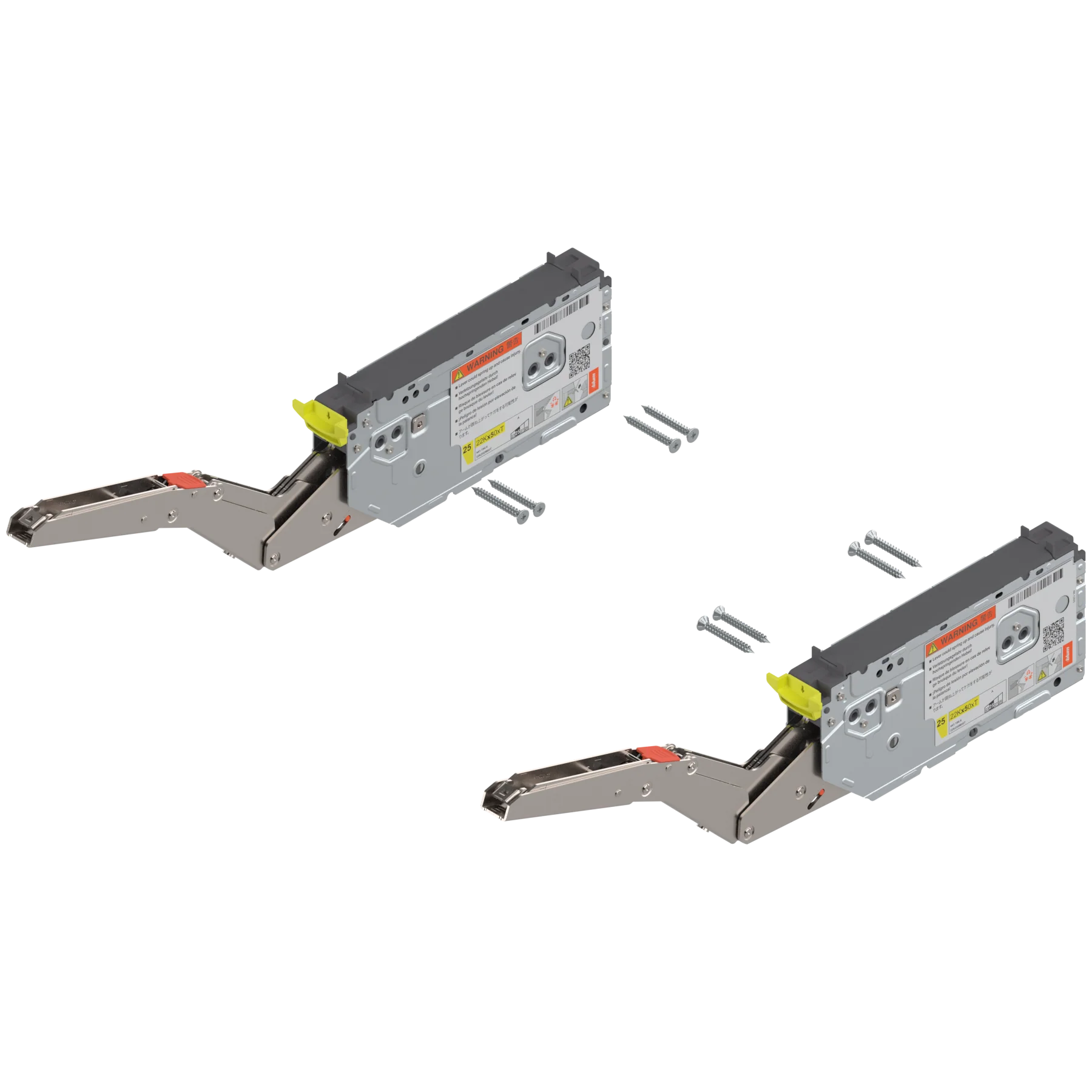 Aventos HK Top Stay Lift, Lift Mechanism (Set), PF=930-2800 (With 2 Pieces), for Screwing On, For TIP-ON, Zinc-Coated