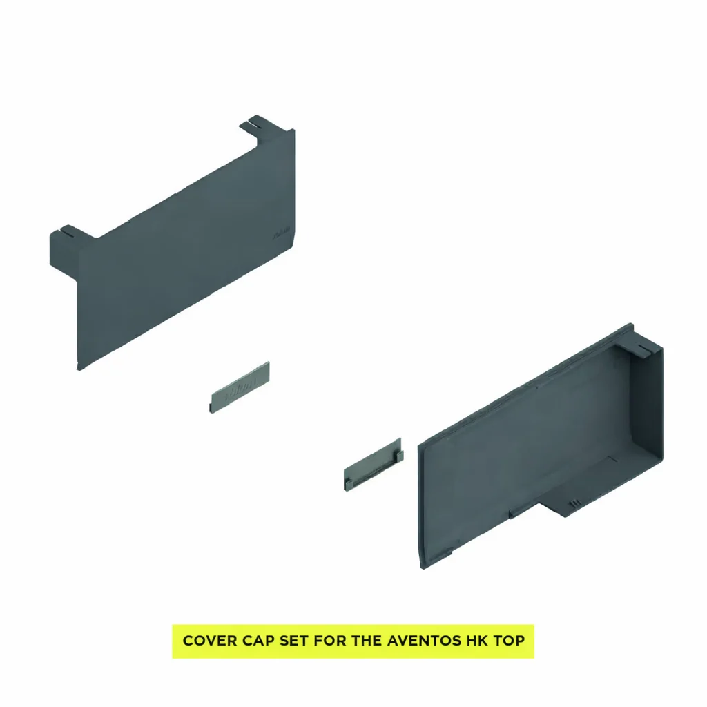 Aventos HK Top Stay Lift, Cover Cap Large, Plain, Right+Left, Deep Gray/Stainless Steel Brushed - Image 4