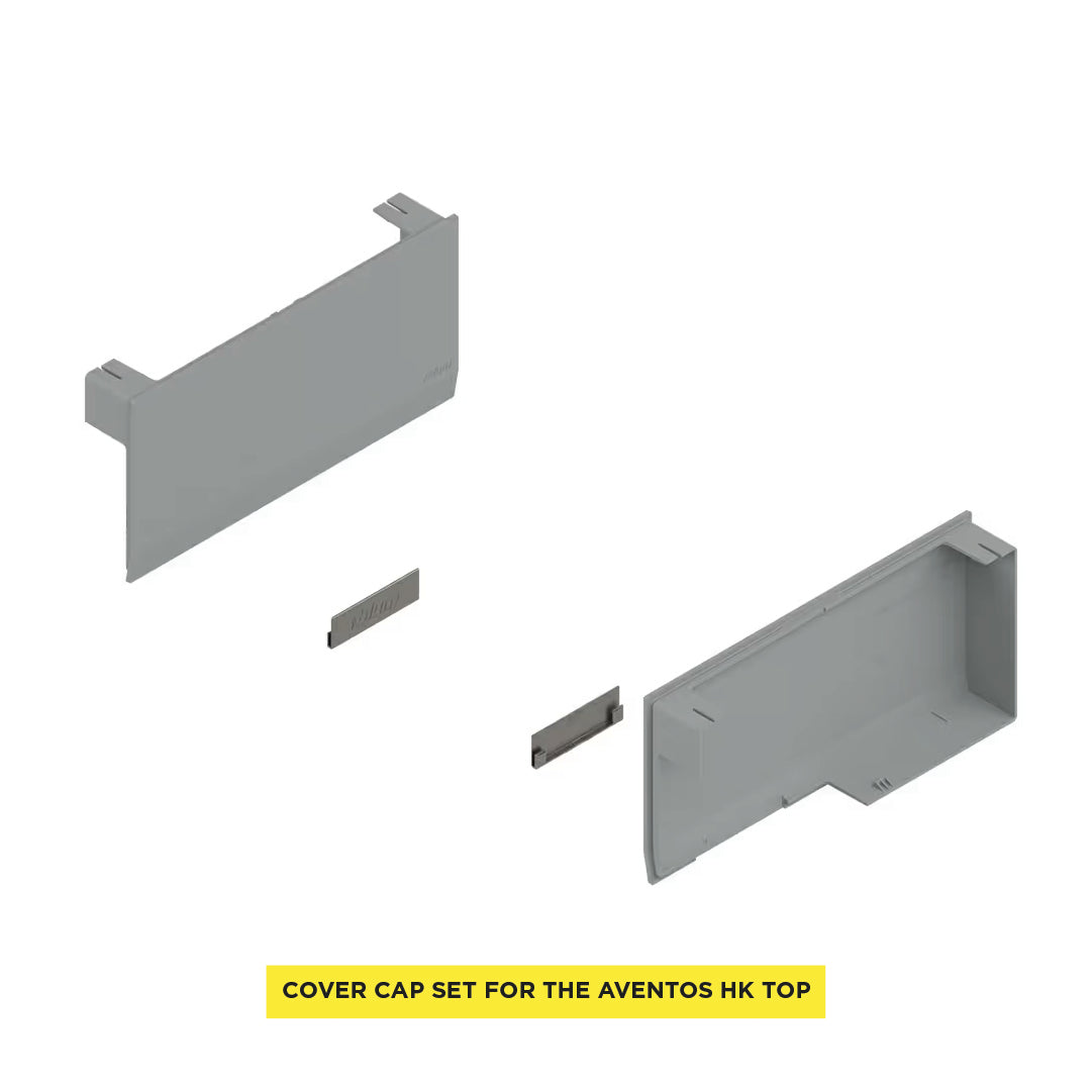 Aventos HK Top Stay Lift, Cover Cap Large, Plain, Right+Left, Light Gray/Stainless Steel Brushed - Image 4