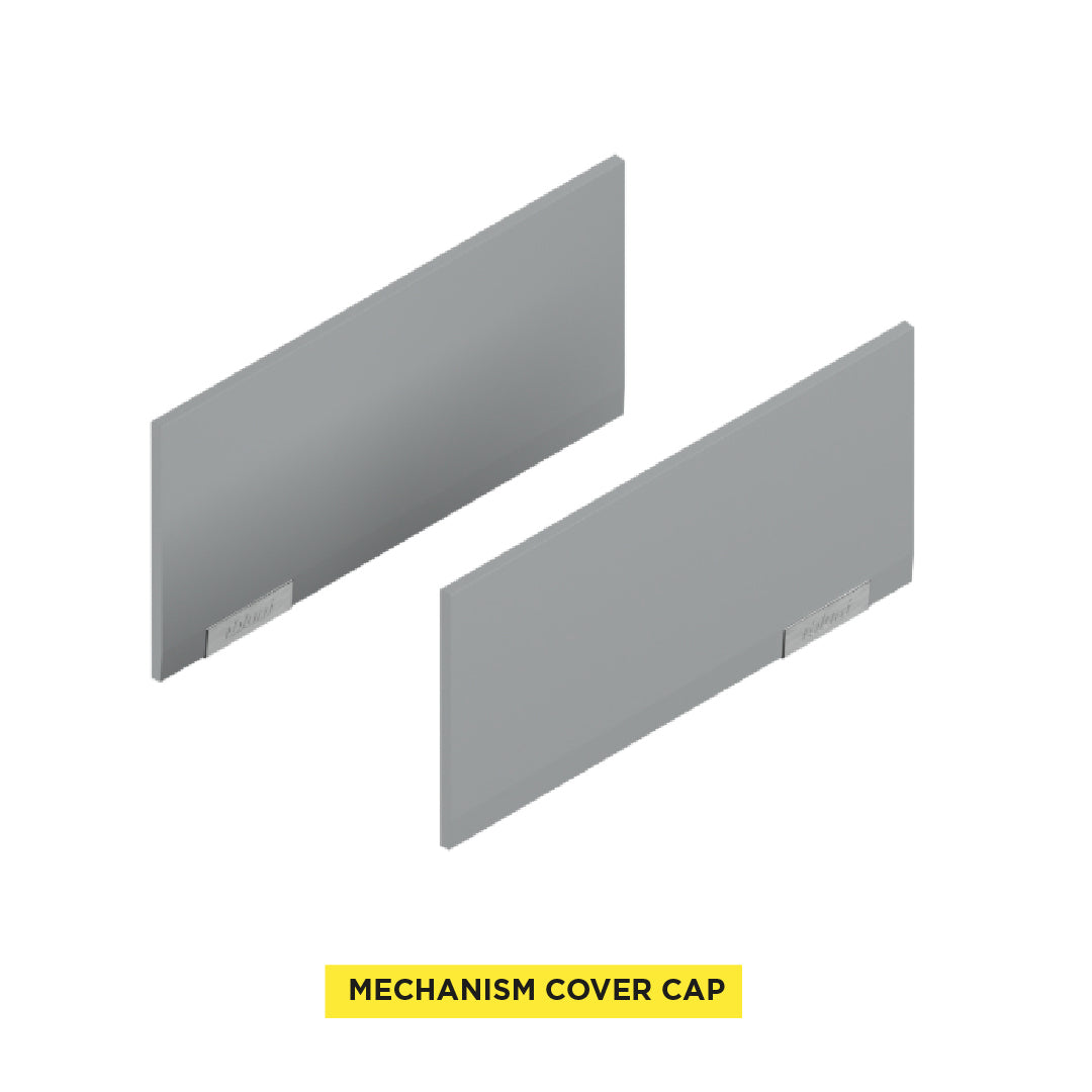 Aventos HKI, Lift Mechanism Cover Cap, Plain, Right+Left, Silk White/Stainless Steel Brushed - Image 5