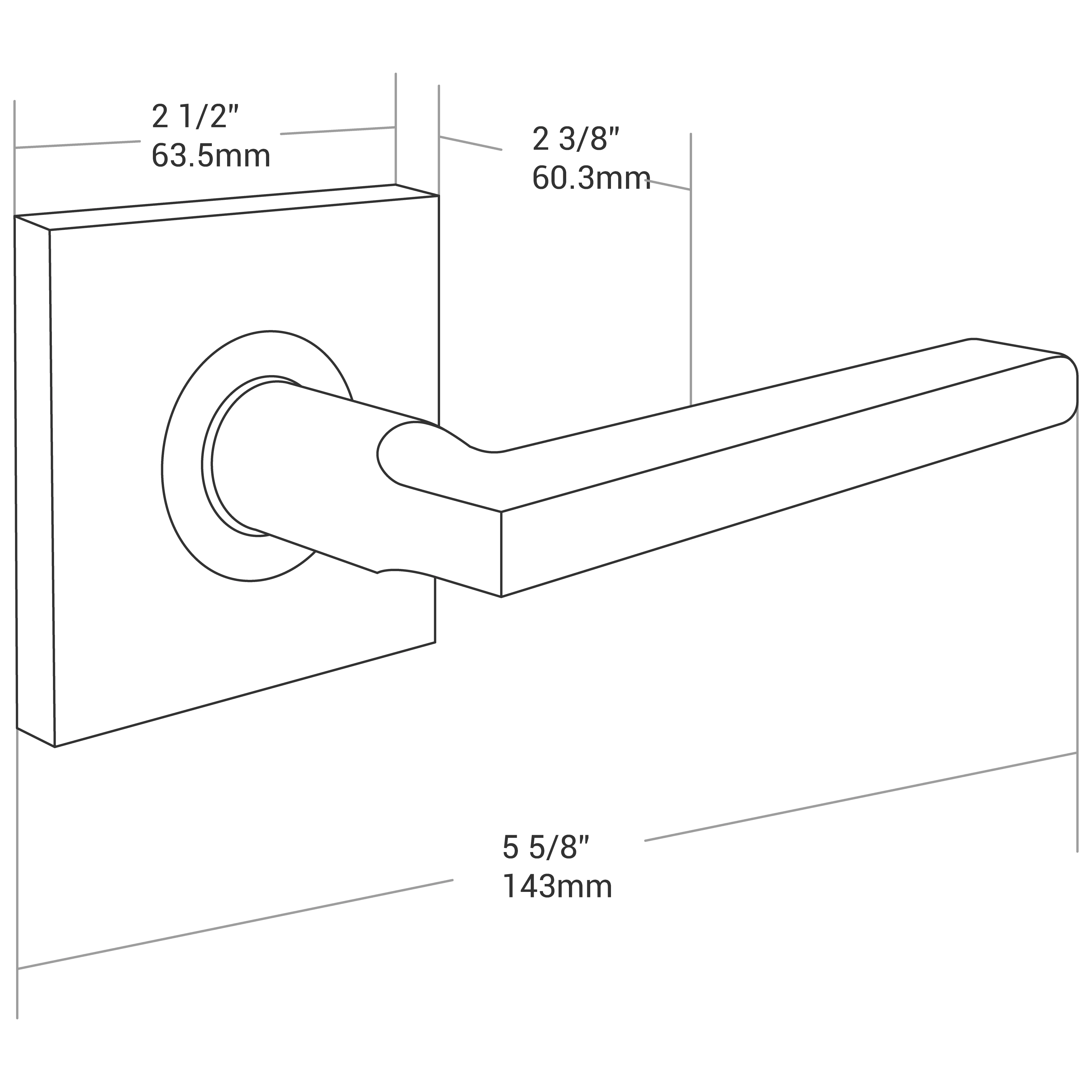 Door Lever Livorno Privacy Stain Nickel - Image 5