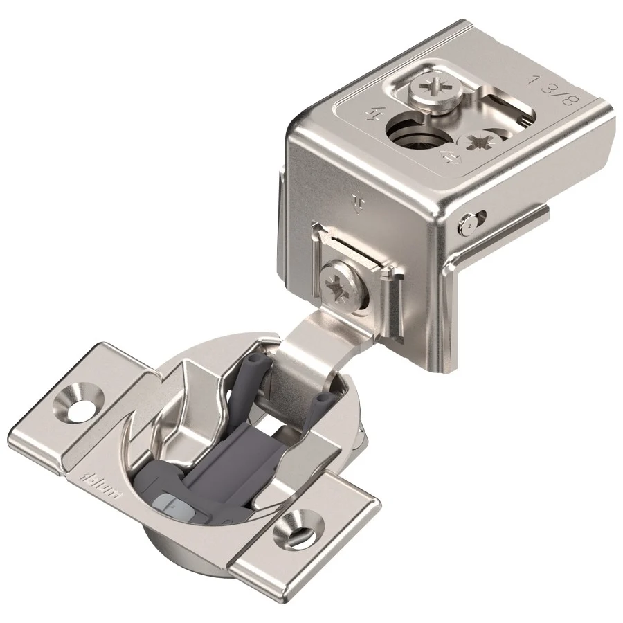 Blum COMPACT CLIP hinge 1-3/8", 110°, with spring, hinge cup: screw-on, Nickel-plated