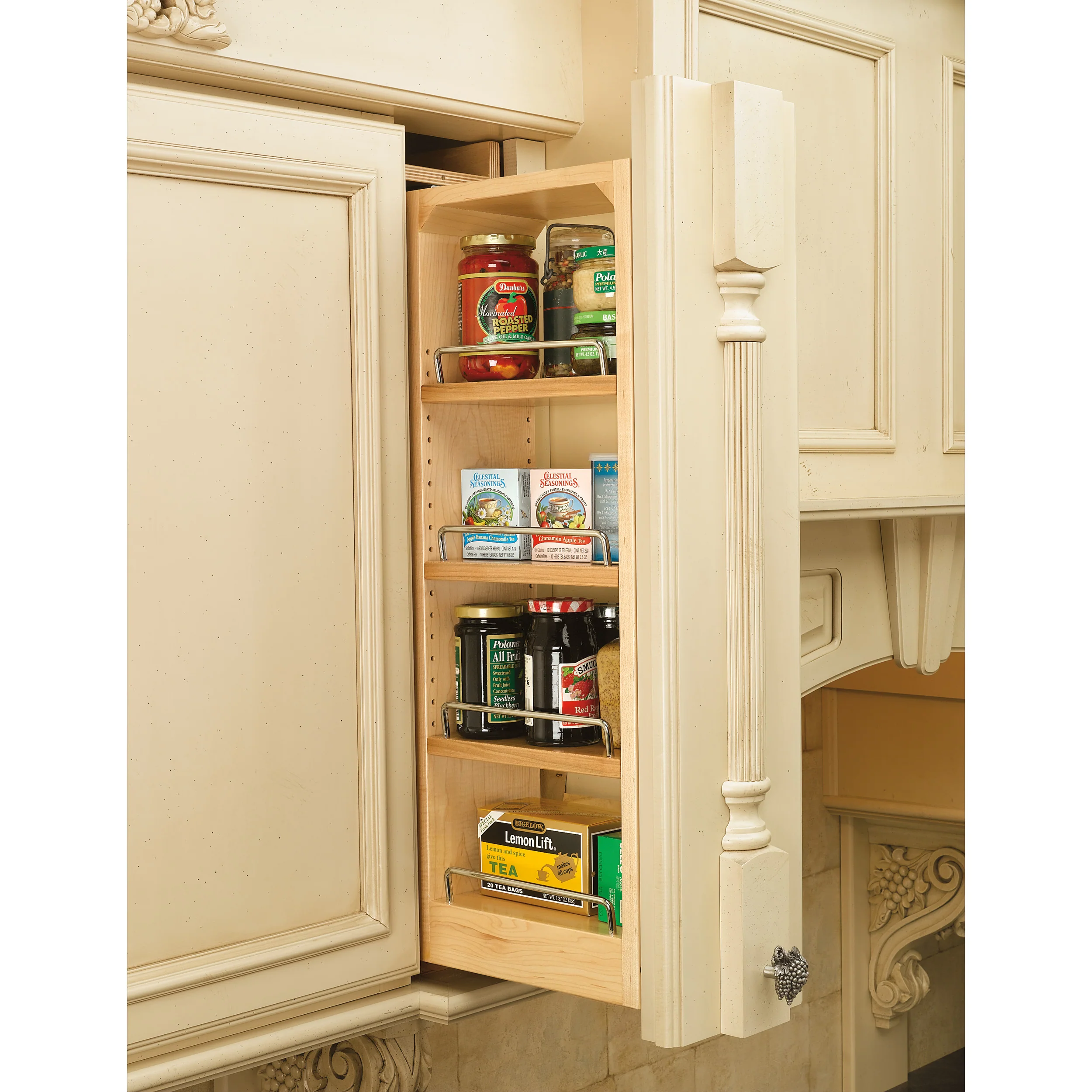 6 in. W x 36 in. H Pull-Out Between Cabinet Wall Filler Natural 6 in (152 mm) W x 11.13 in (283 mm) D x 36 in (914 mm) H - Image 3