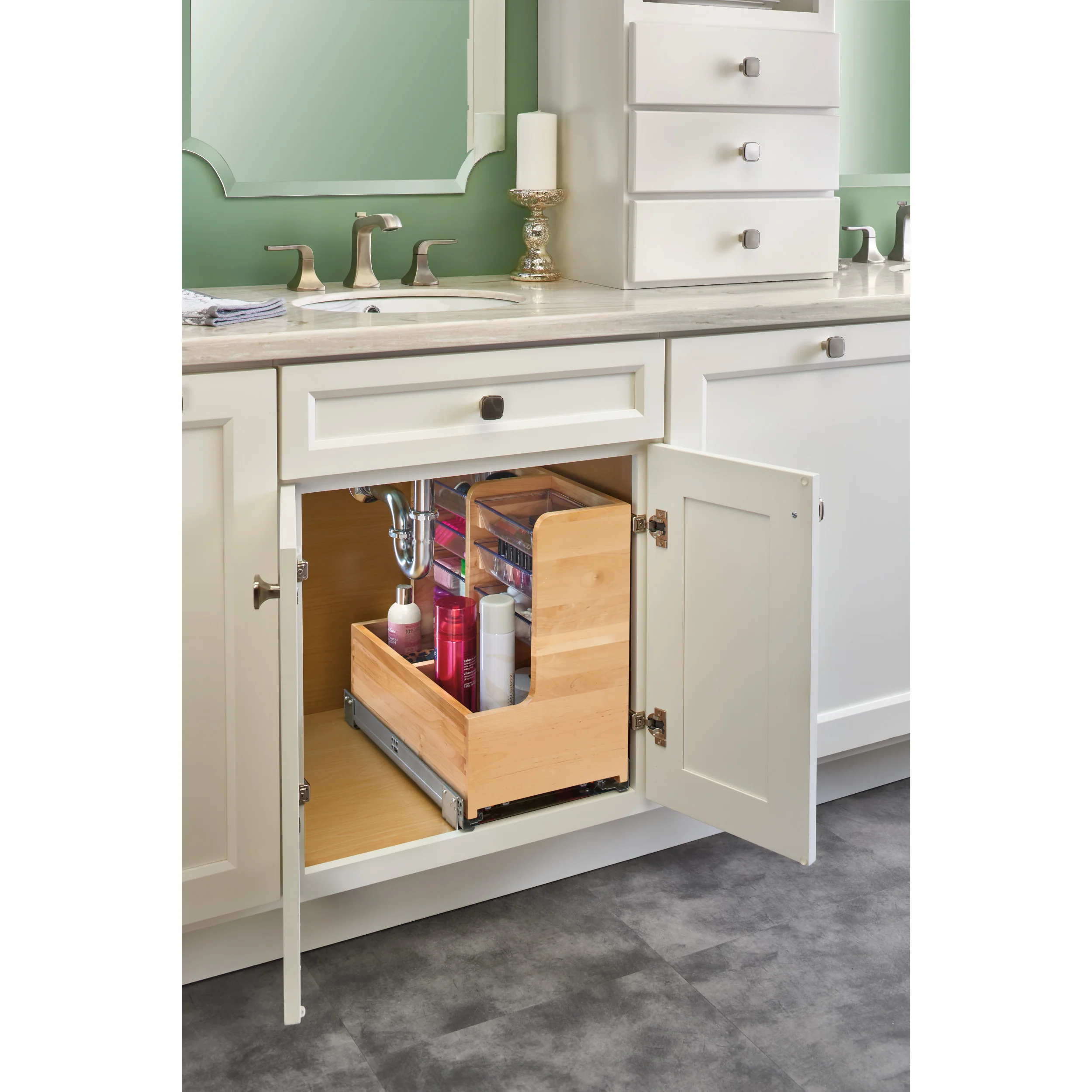30 in Wood Vanity Sink Base Storage Organizer Natural  11.69 in (297 mm) W x 18.75 in (476 mm) D x 18.87 in (479 mm) H - Image 3