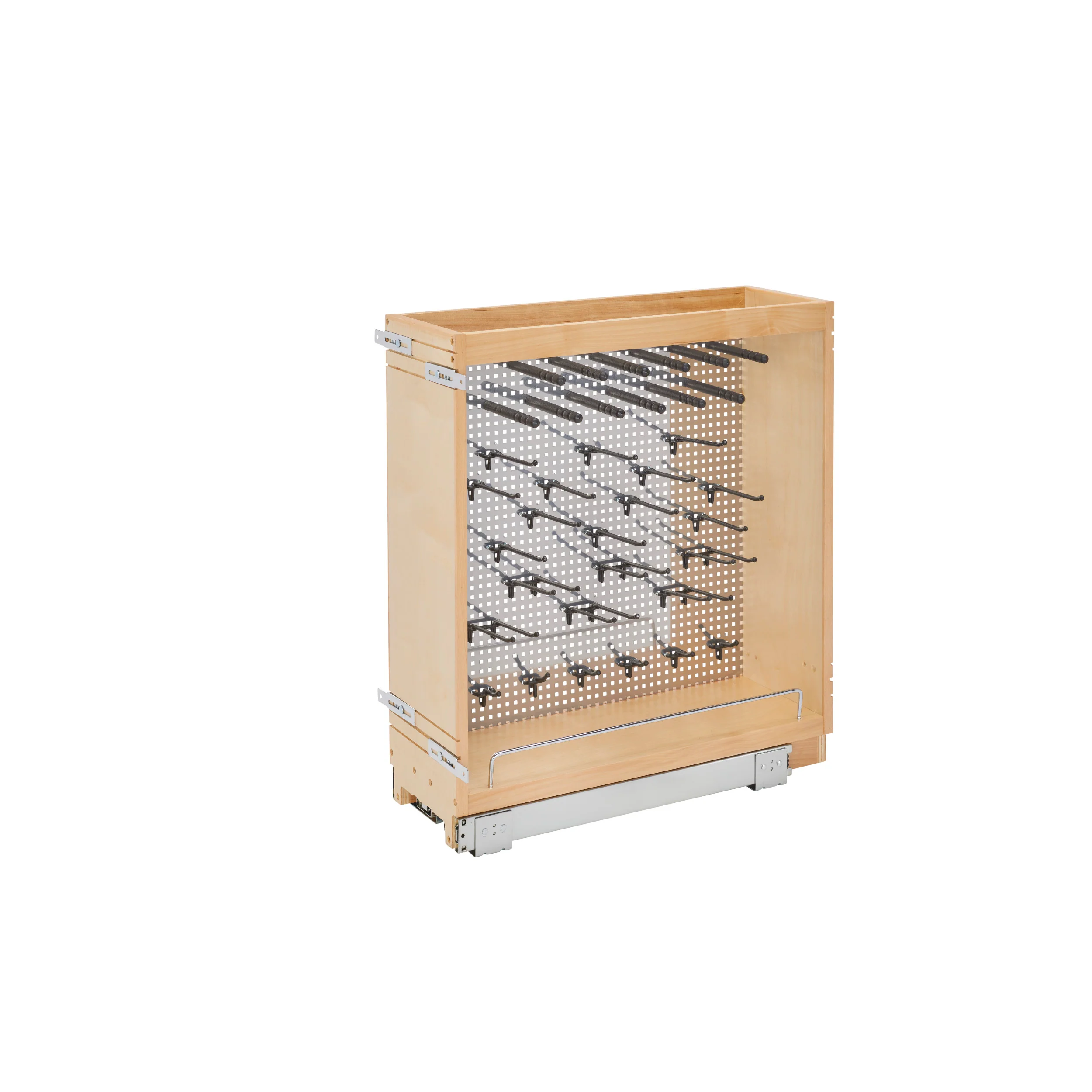 8 in Stainless Steel Base Cabinet Organizer w/Soft-Close Natural 8 in (203 mm) W x 21.65 in (550 mm) D x 25.5 in (648 mm) H - Image 3