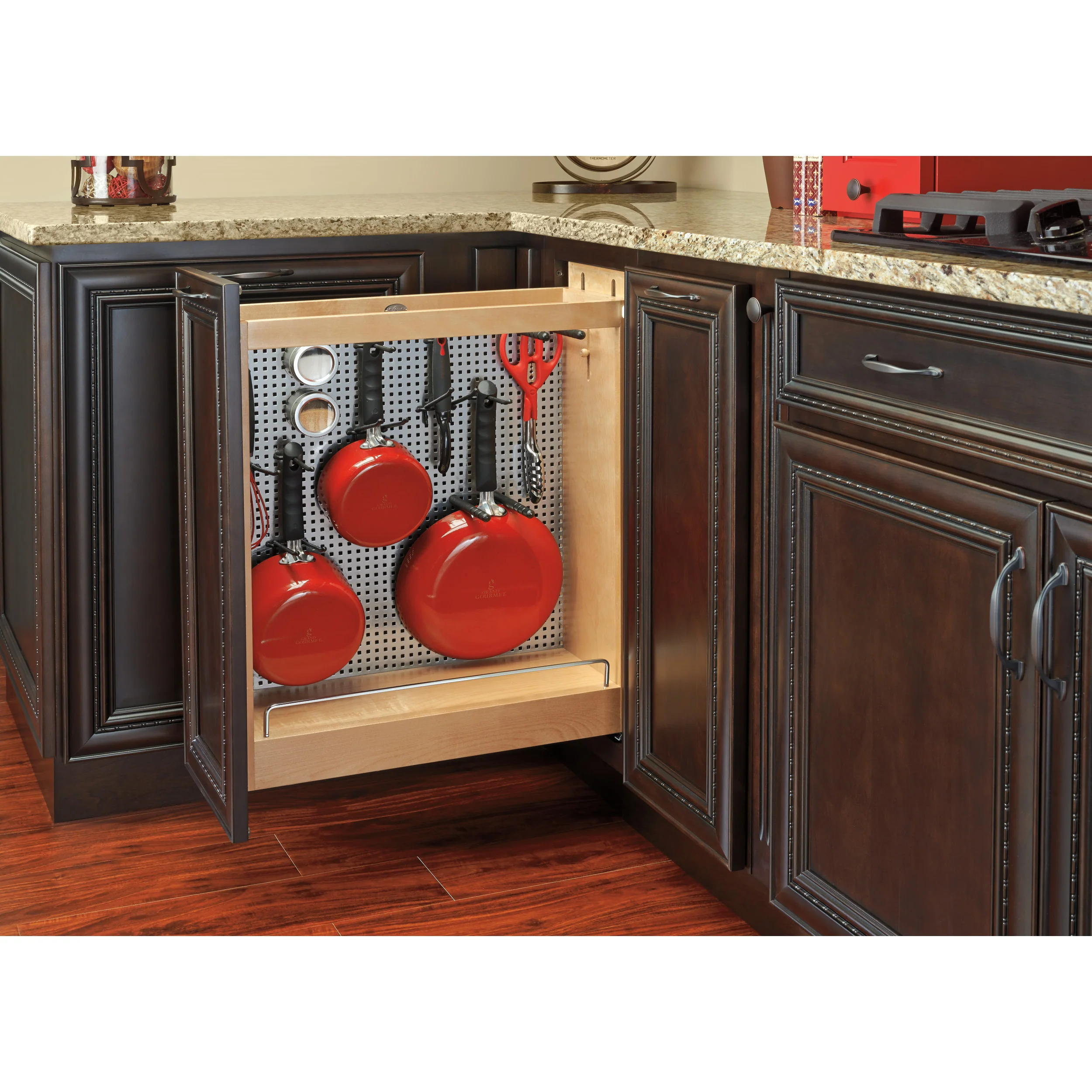 8 in Stainless Steel Base Cabinet Organizer w/Soft-Close Natural 8 in (203 mm) W x 21.65 in (550 mm) D x 25.5 in (648 mm) H - Image 5