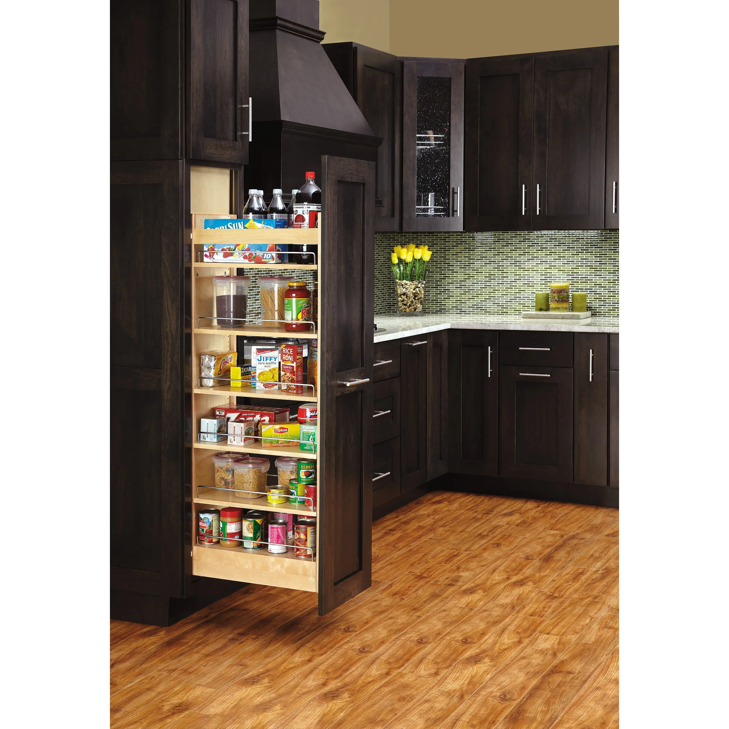 11 in W x 51 in H Wood Pantry Pullout Soft Close Natural  11 in (279 mm) W x 22 in (559 mm) D x 50.75 in (1289 mm) H - Image 9
