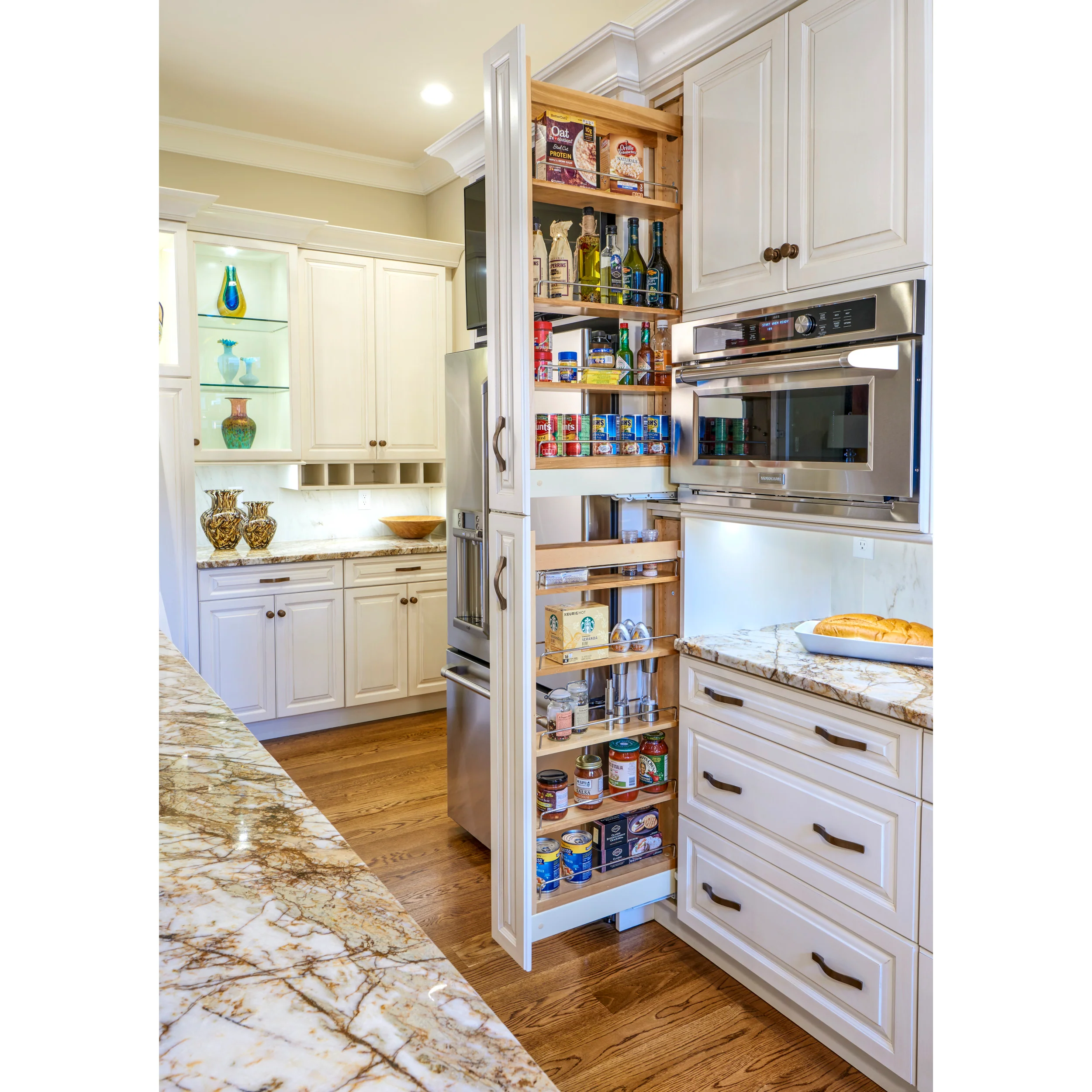 14 in W x 58 in H Wood Pantry Pullout Soft Close Natural  14 in (356 mm) W x 22 in (559 mm) D x 58.25 in (1480 mm) H - Image 2