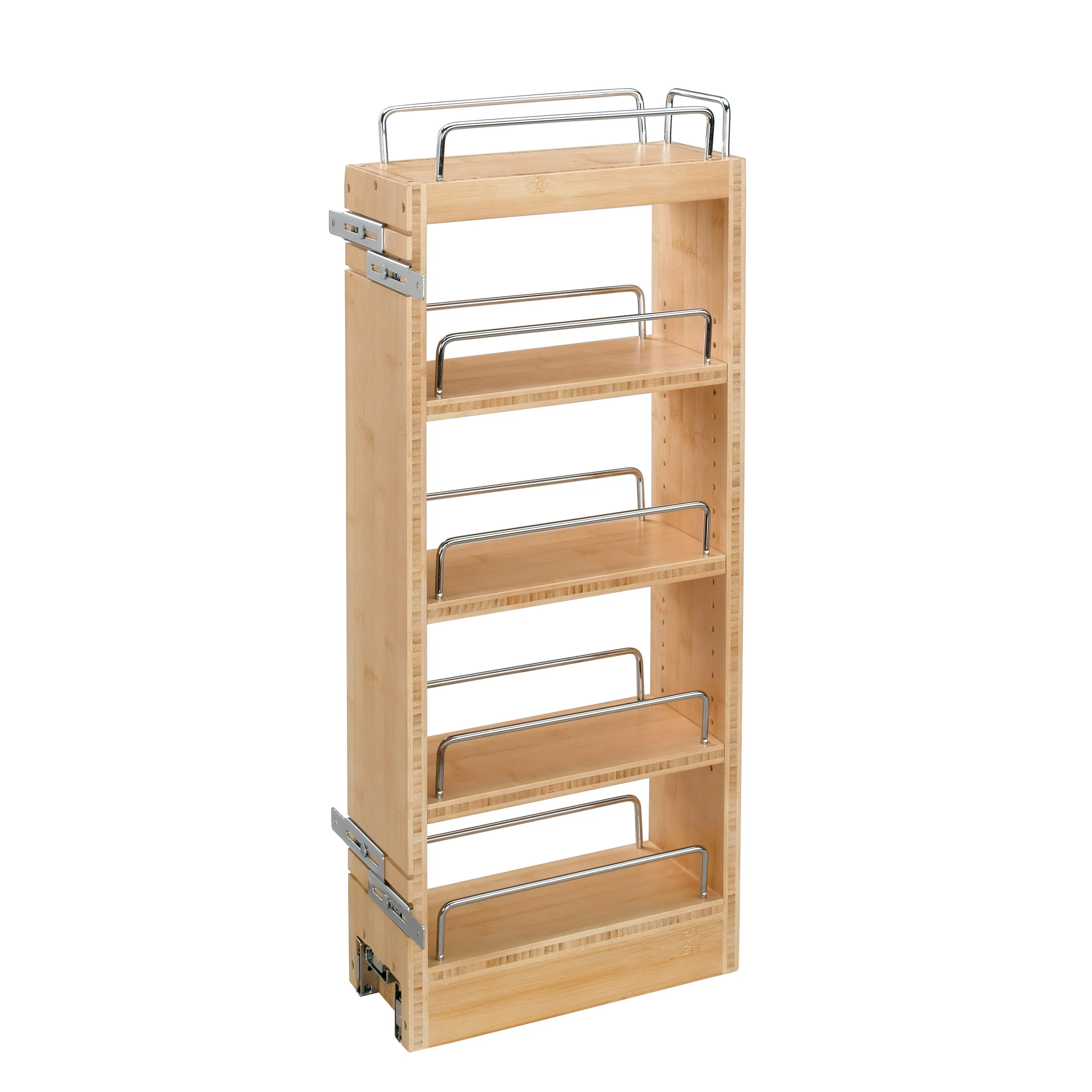 8 in Wood Pull Out Wall Cabinet Organizer Natural  8 in (203 mm) W x 10.75 in (273 mm) D x 26.25 in (667 mm) H - Image 2