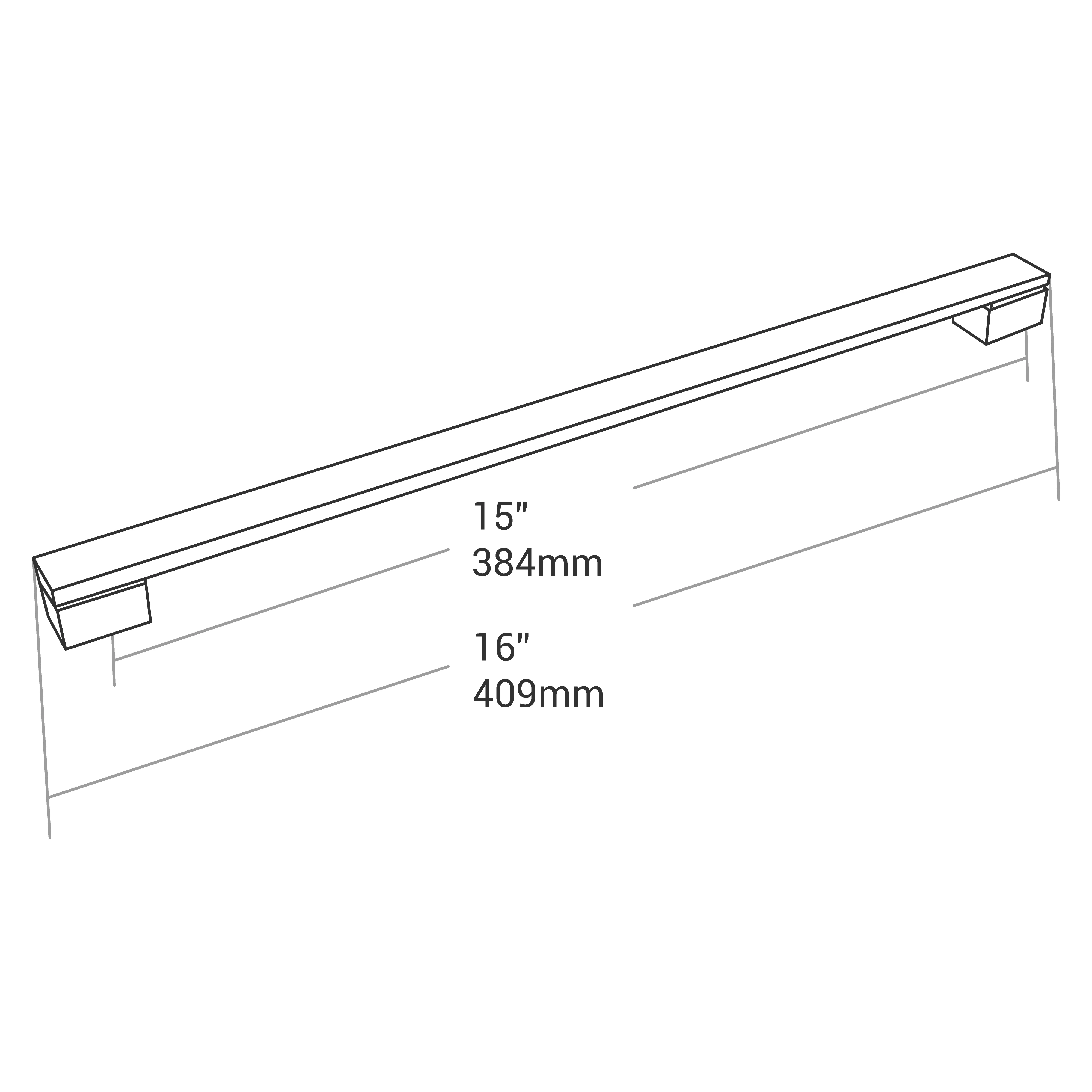 Handle Square C/C 384mm O/A 409mm Brush Ni - Image 6
