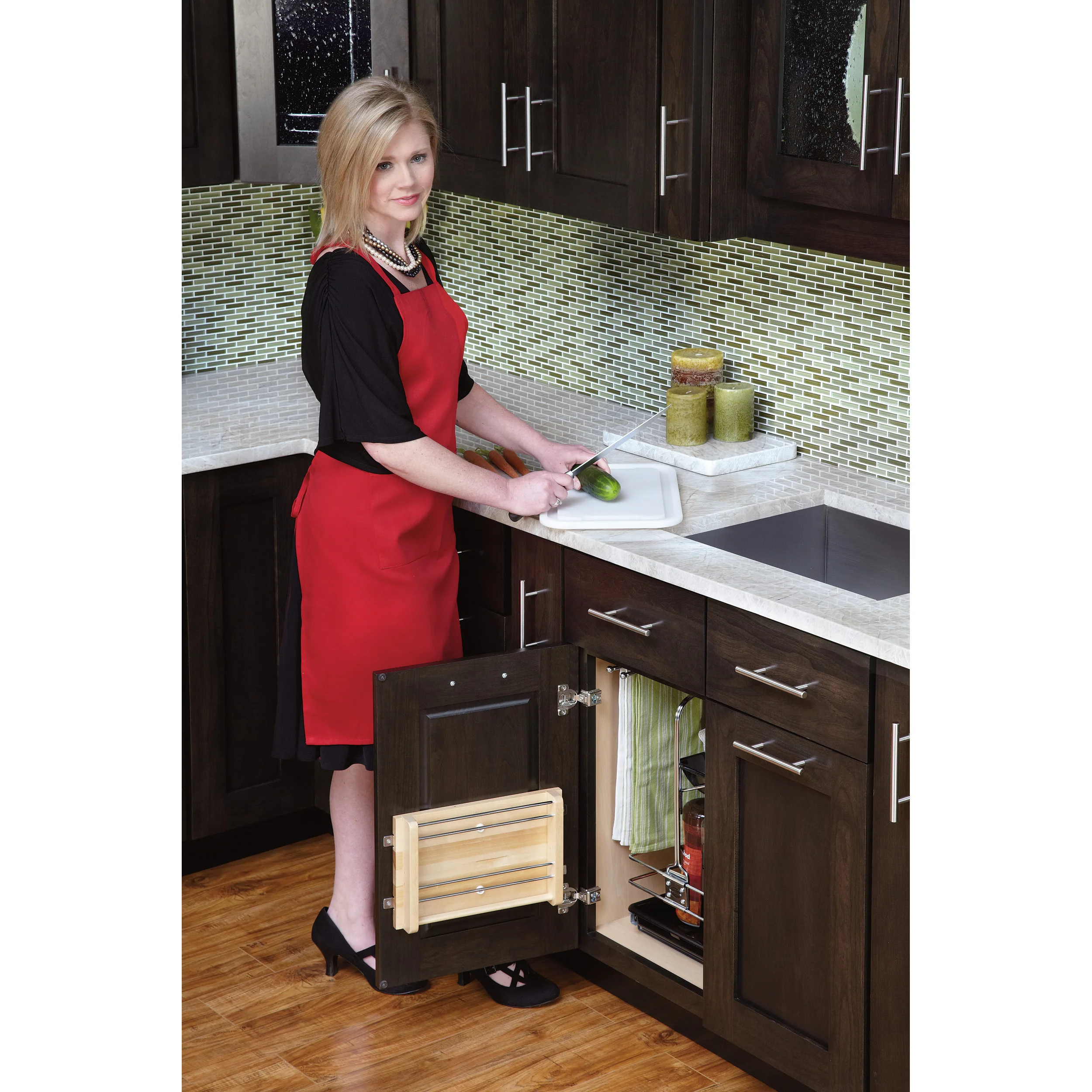 Door mount Polymer Cutting Board Natural  11.31 in (287 mm) W x 2 in (51 mm) D x 16.44 in (418 mm) H - Image 7