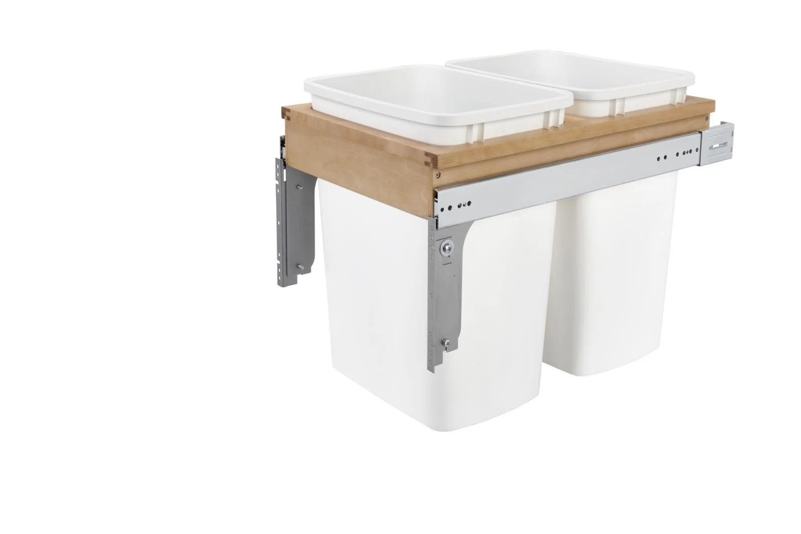 Double 35 Qrt Top mount Waste Container (1-1/2" faceframe) Natural  15 in (381 mm) W x 22.5 in (572 mm) D x 17.88 in (454 mm) H - Image 6
