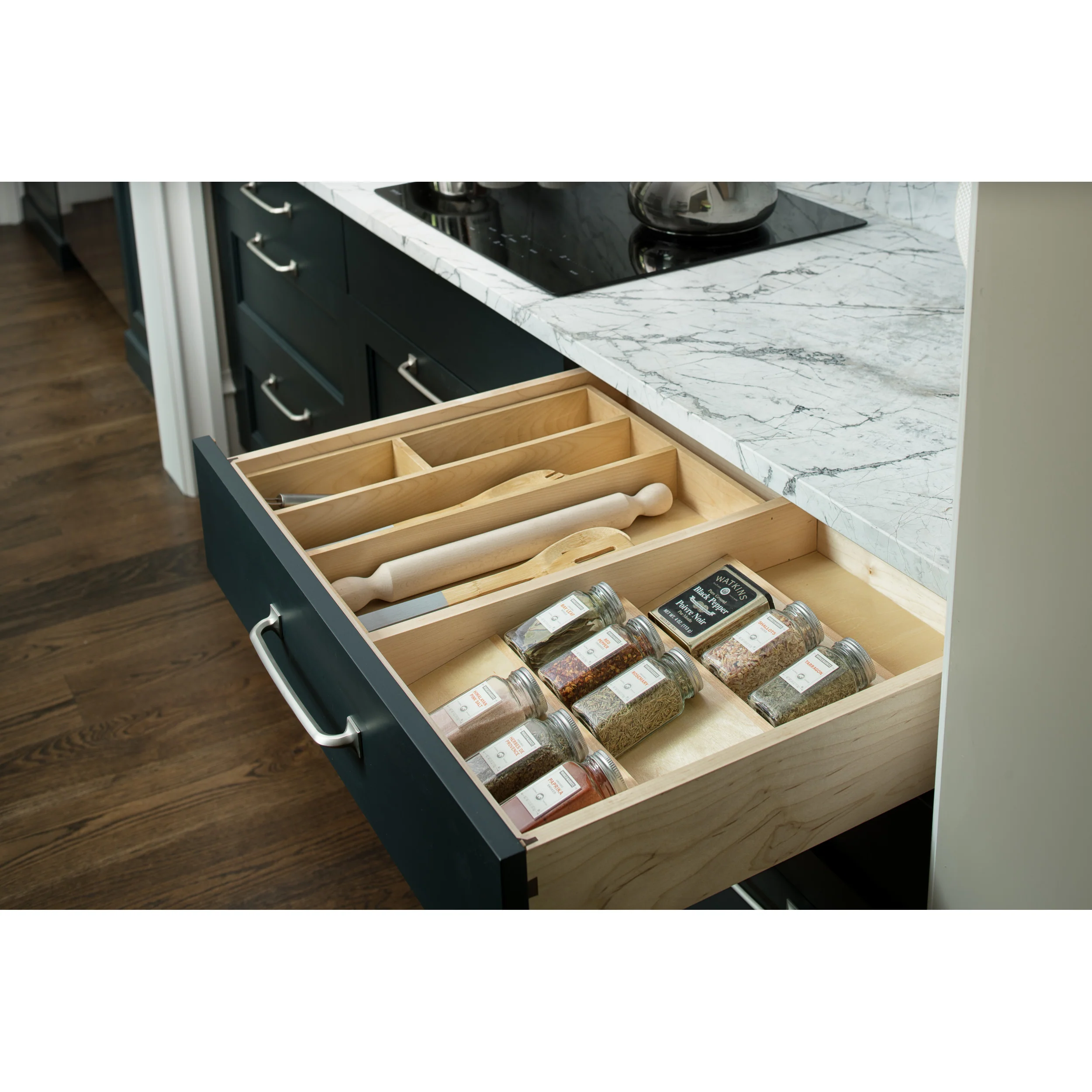 Tall Wood Divider for Drawer Organizers Natural 0.5 in (13 mm) W x 22 in (559 mm) D x 2.9 in (74 mm) H - Image 2
