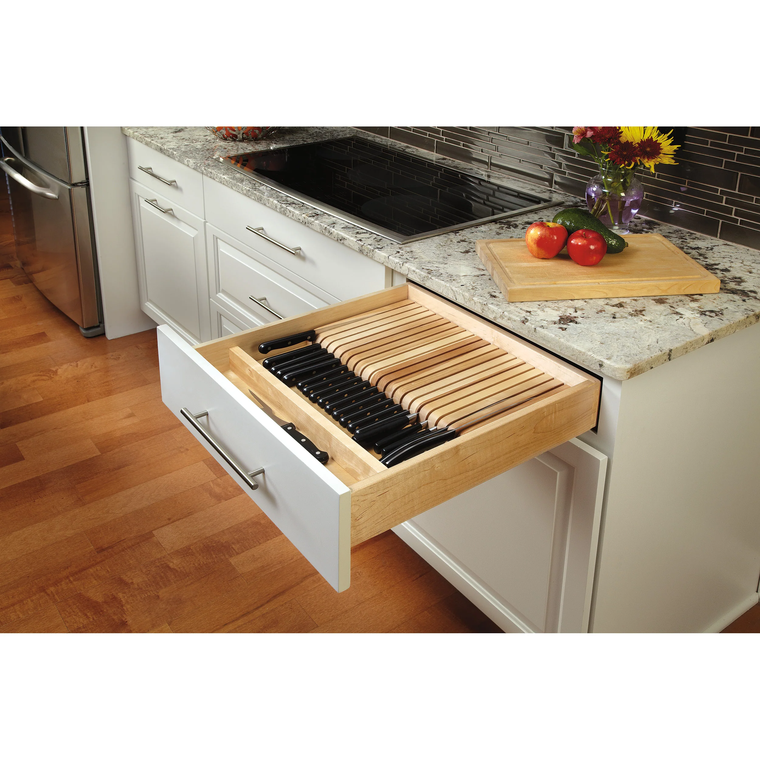 Knife Block Drawer Insert-Wood Natural 18.5 in (470 mm) W x 22 in (559 mm) D x 2.38 in (60 mm) H - Image 4