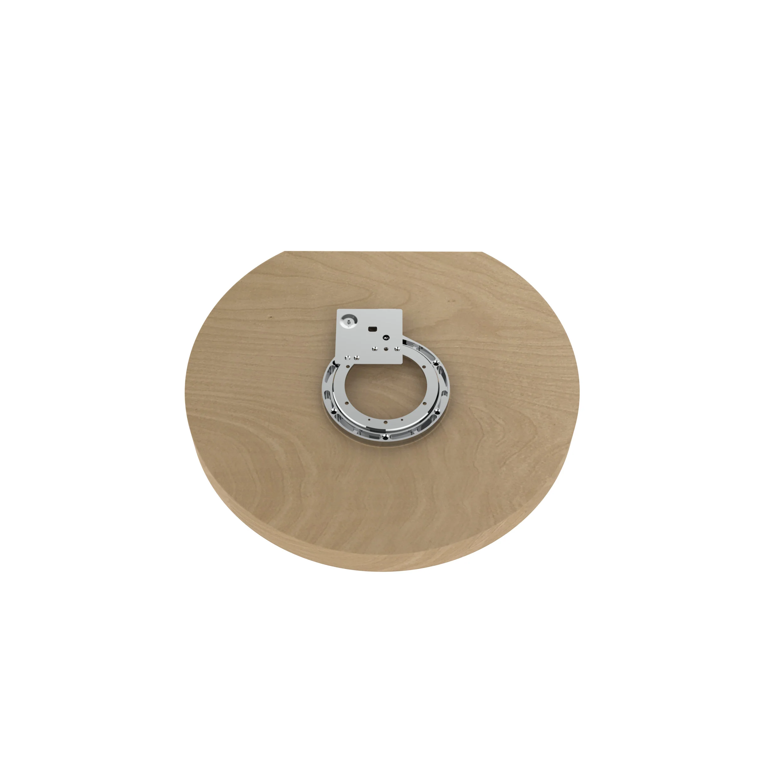 22 in Wood D-Shape Lazy Susan w/Swivel Bearing Natural 22 in (559 mm) W x 22 in (559 mm) D x 2.38 in (60 mm) H