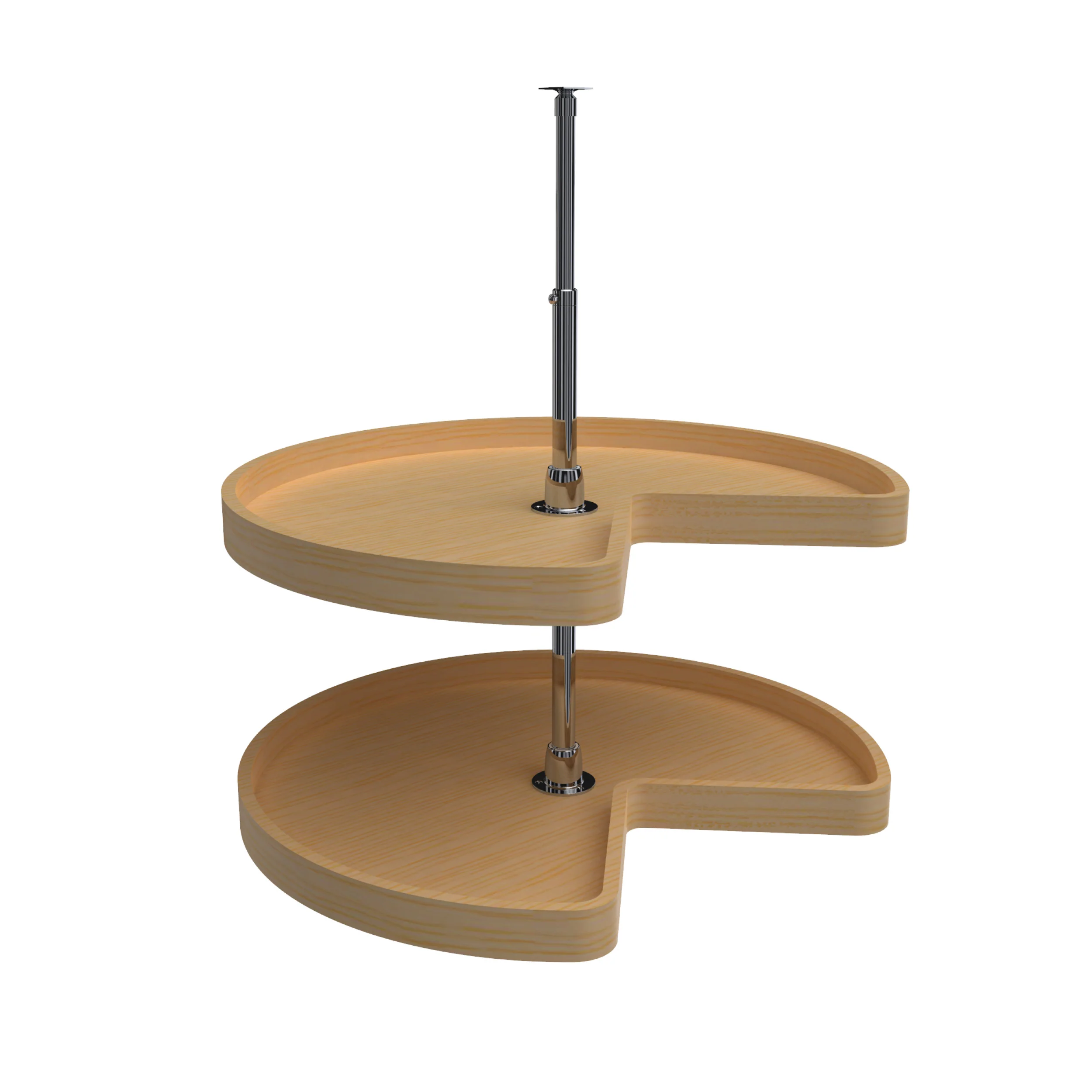 28 in Wood Kidney Lazy Susans 2-Shelf Natural  28 in (711 mm) W x 28 in (711 mm) D x 26 in (660 mm) H - Image 5