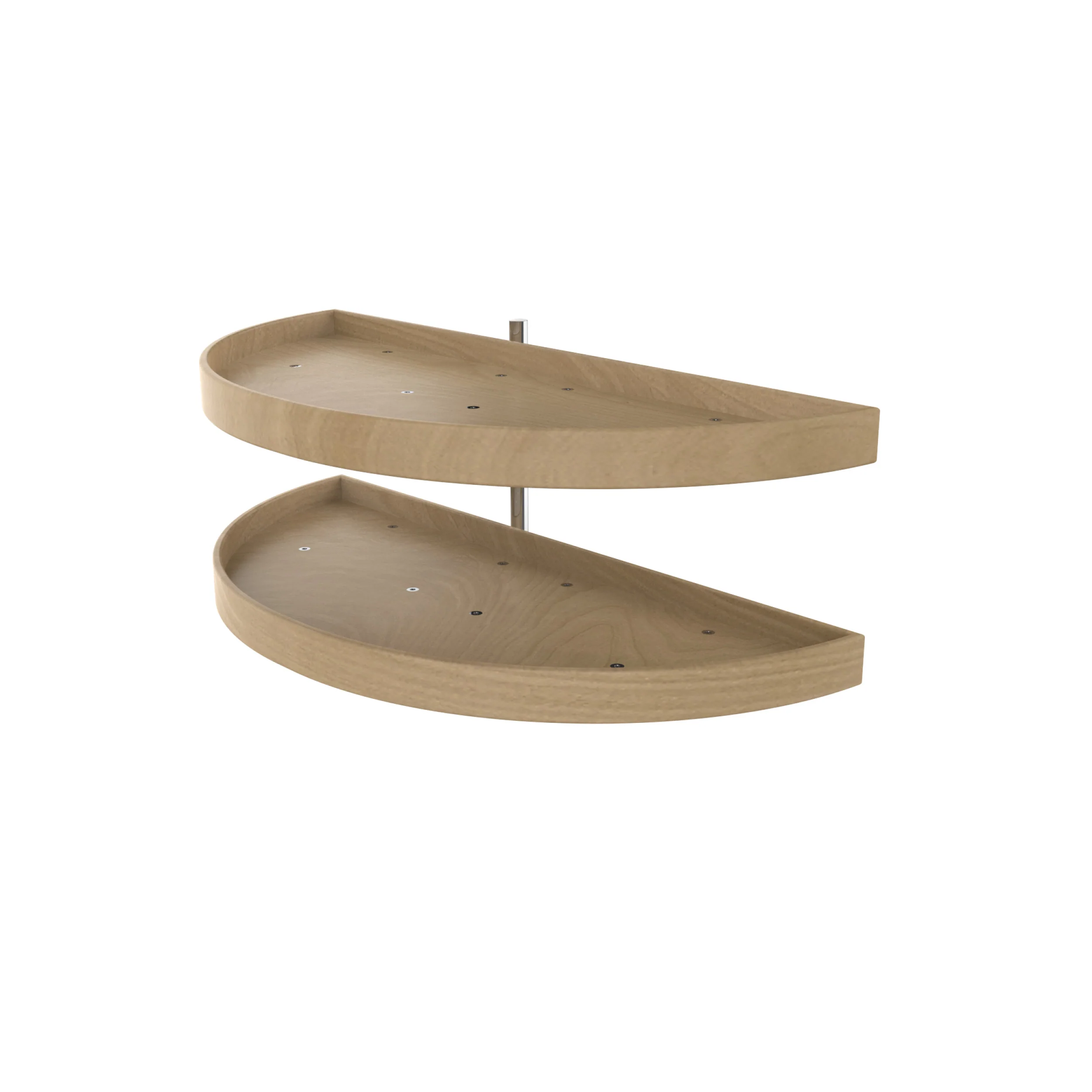 38 in Wood Half Moon Lazy Susans 2-Tier Natural  18 in (457 mm) W x 38 in (965 mm) D x 18 in (457 mm) H - Image 5