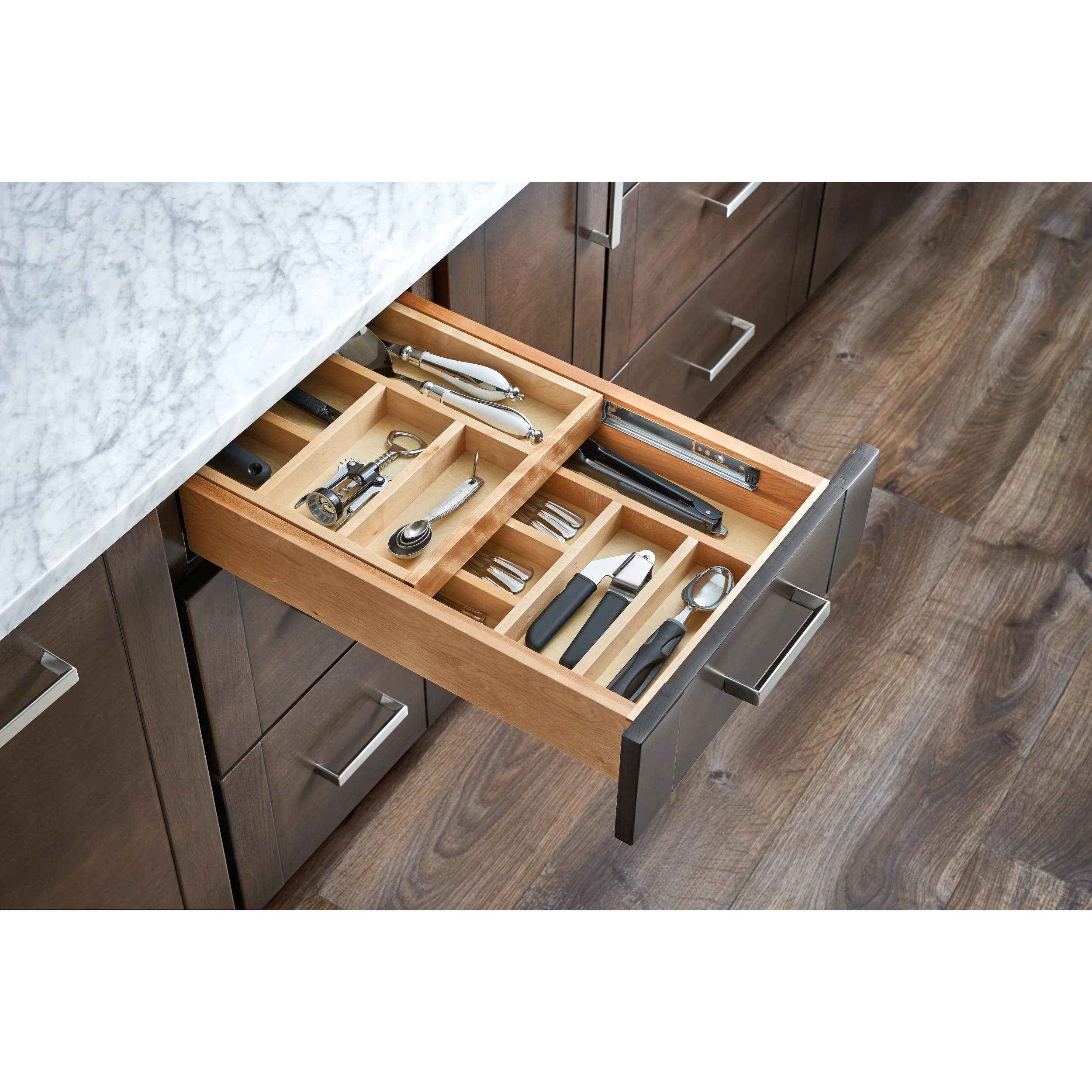 15 in Tiered Cutlery Drawer system Soft Close Natural 15 in (381 mm) W x 21.5 in (546 mm) D x 4.31 in (109 mm) H - Image 5