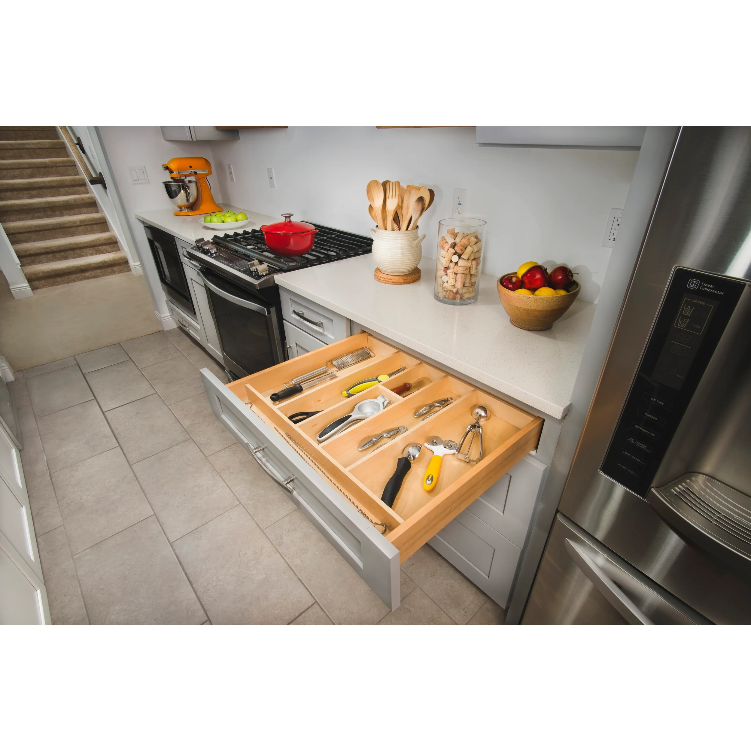 24 in Tall Wood Utility Tray Insert Natural 24 in (610 mm) W x 22 in (559 mm) D x 2.88 in (73 mm) H