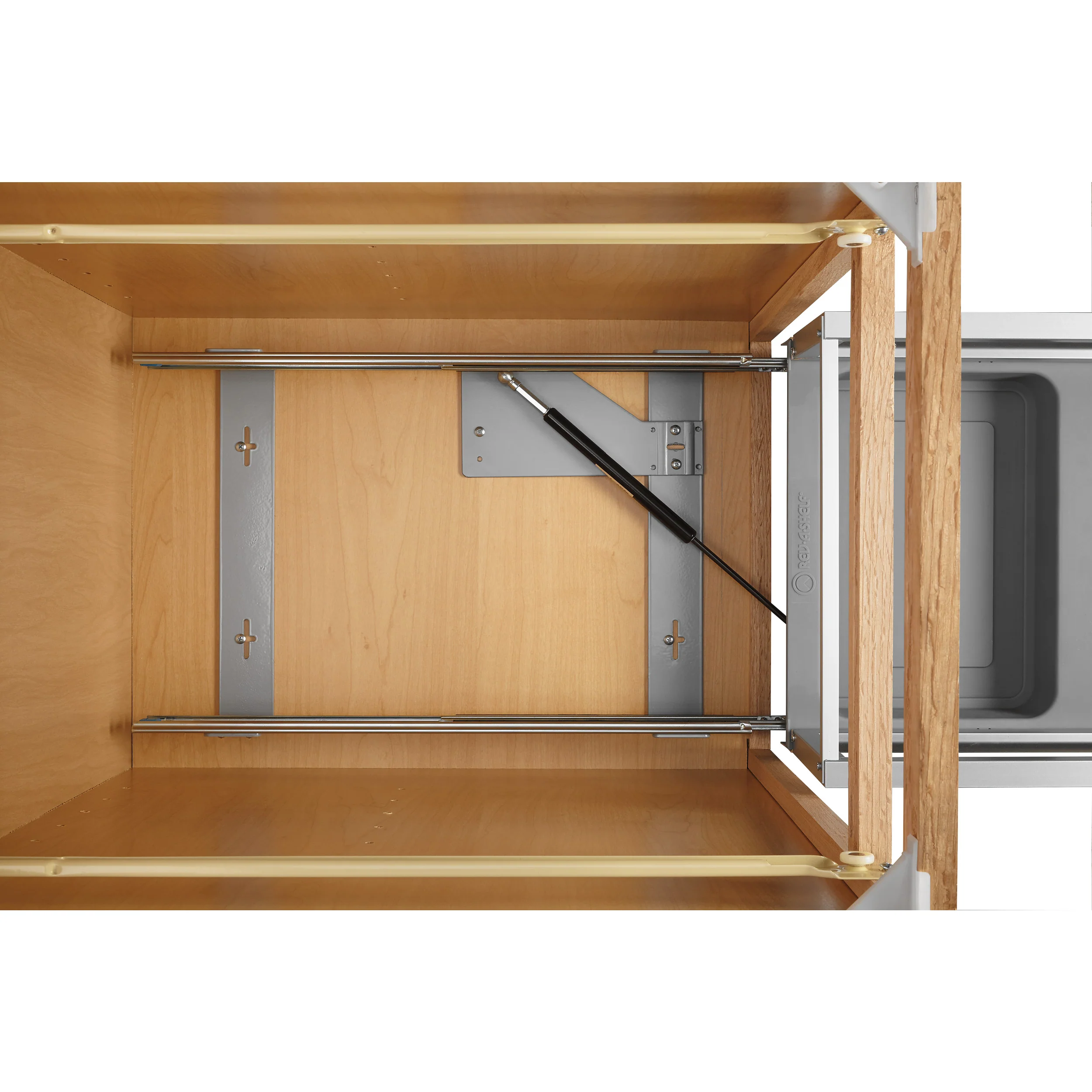 35 Qrt Pull-Out Waste Container w/Rev-A-Motion Silver  12.15 in (309 mm) W x 22 in (559 mm) D x 19.5 in (495 mm) H - Image 4