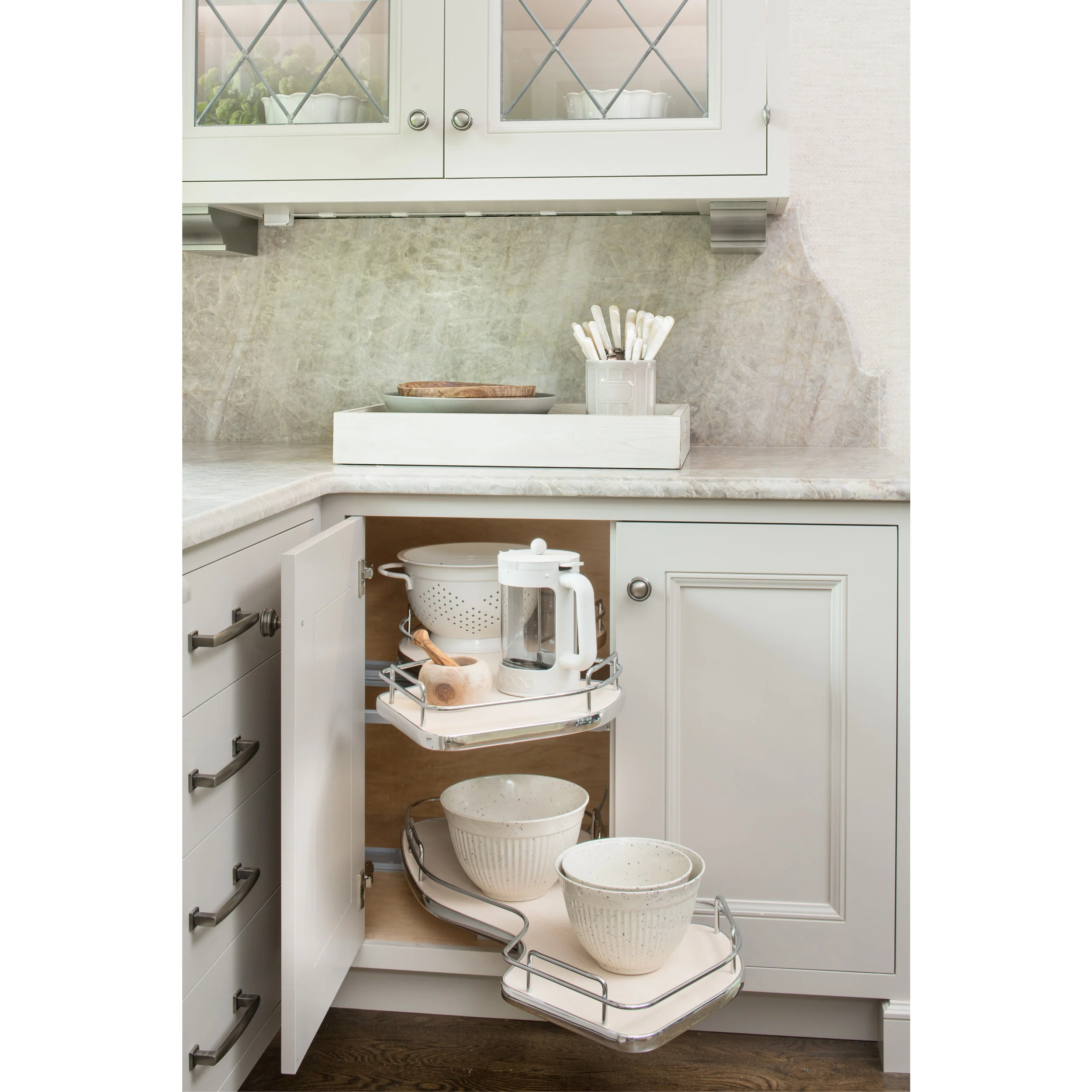 15 in Two-Tier Organizer for a Blind Left Natural  33 in (838 mm) W x 21.88 in (556 mm) D x 24.44 in (621 mm) H - Image 14