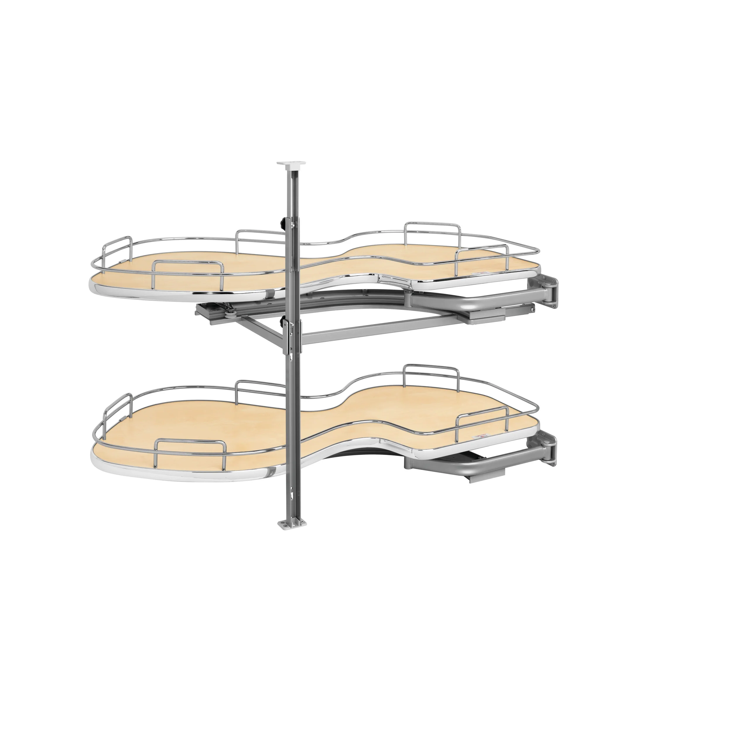 18 in Two-Tier Organizer for a Blind Left Natural  37.63 in (956 mm) W x 21.56 in (548 mm) D x 24.44 in (621 mm) H - Image 4