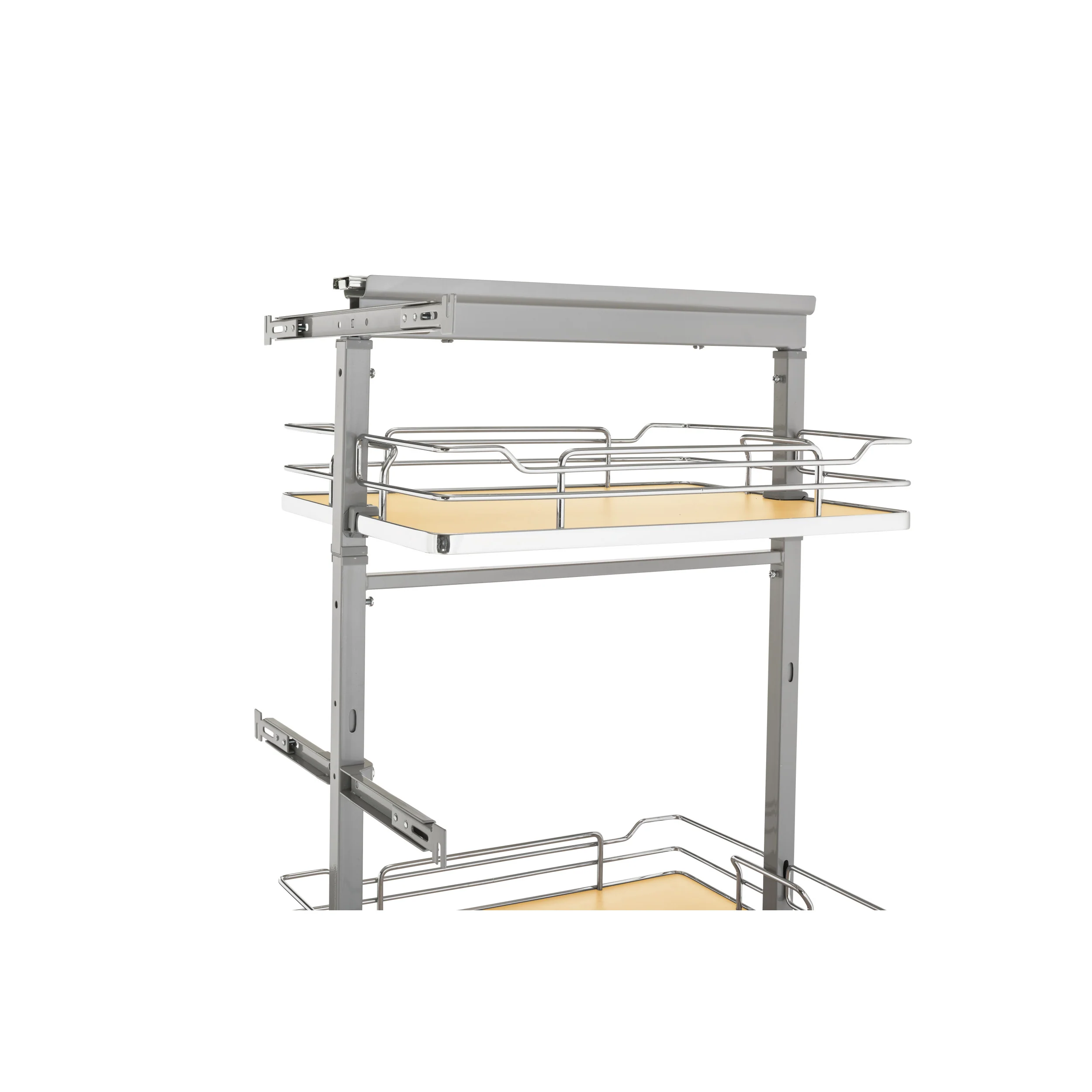 10 in Chrome Solid Bottom Pantry Pullout Soft Close Natural 10.25 in (260 mm) W x 21.69 in (551 mm) D x 73.63 in (1870 mm) H - Image 4