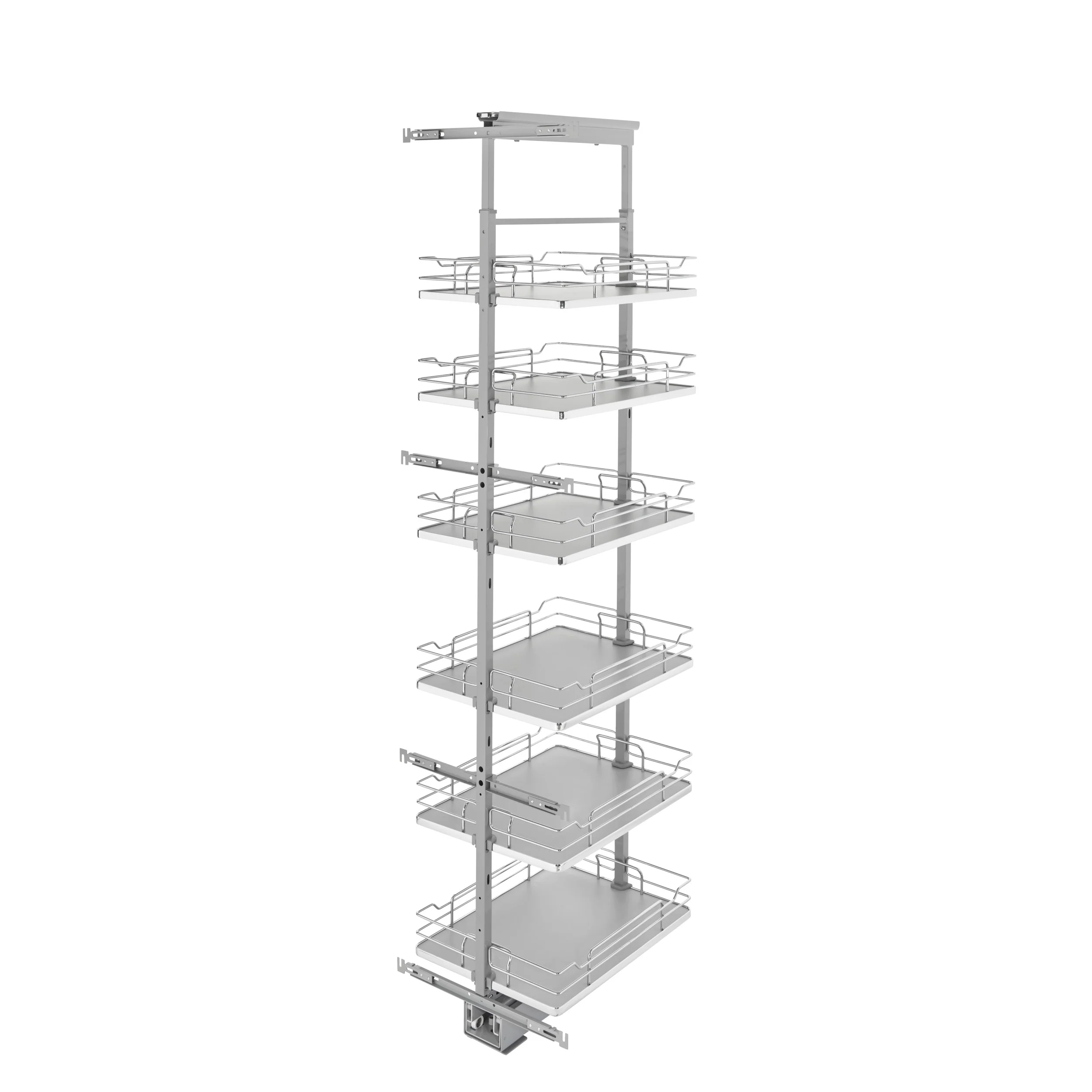 16 in Chrome Solid Bottom Pantry Pullout Soft Close Gray  16.25 in (413 mm) W x 21.69 in (551 mm) D x 73.63 in (1870 mm) H - Image 3