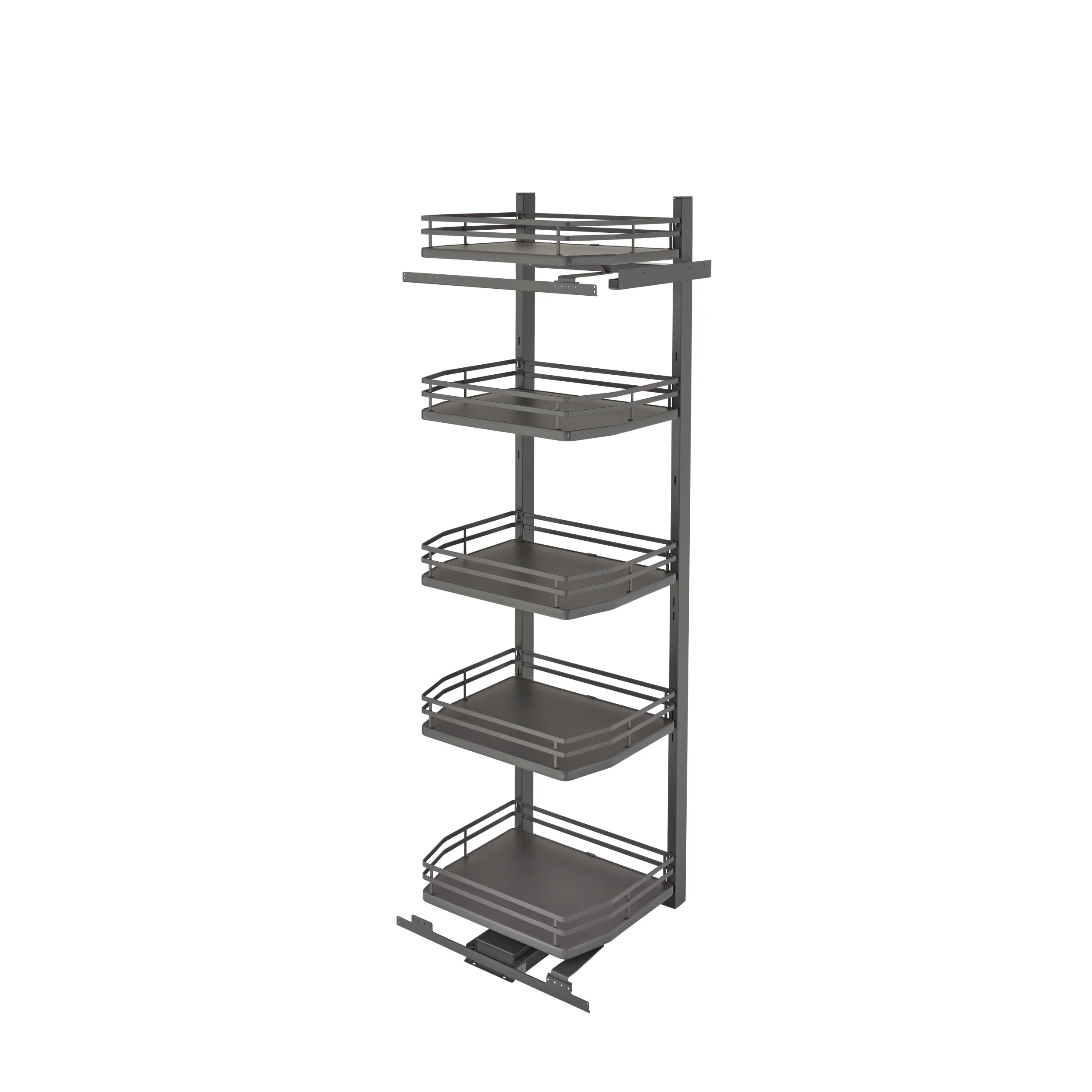24 in Flat Wire Swing Out Pantry Gray  22.06 in (560 mm) W x 18.5 in (470 mm) D x 74.06 in (1881 mm) H - Image 6