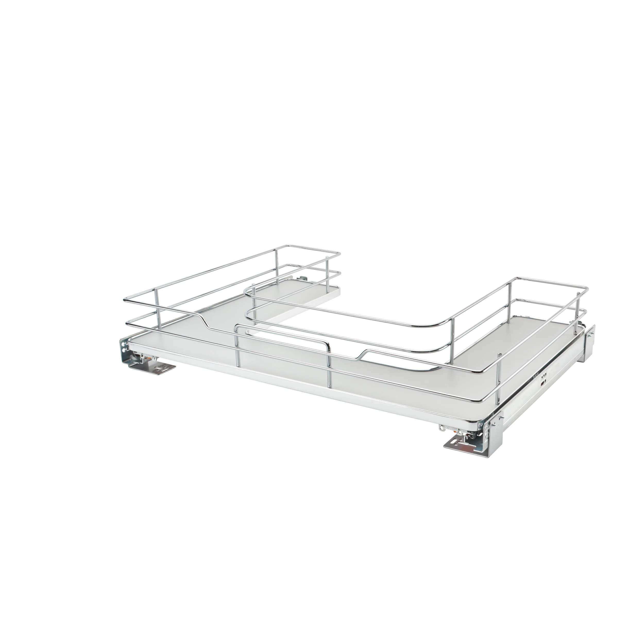 30 in Chrome U-Shaped Solid Bottom Pull Out w/Soft-Close Gray 29.5 in (749 mm) W x 22 in (559 mm) D x 5.25 in (133 mm) H - Image 3