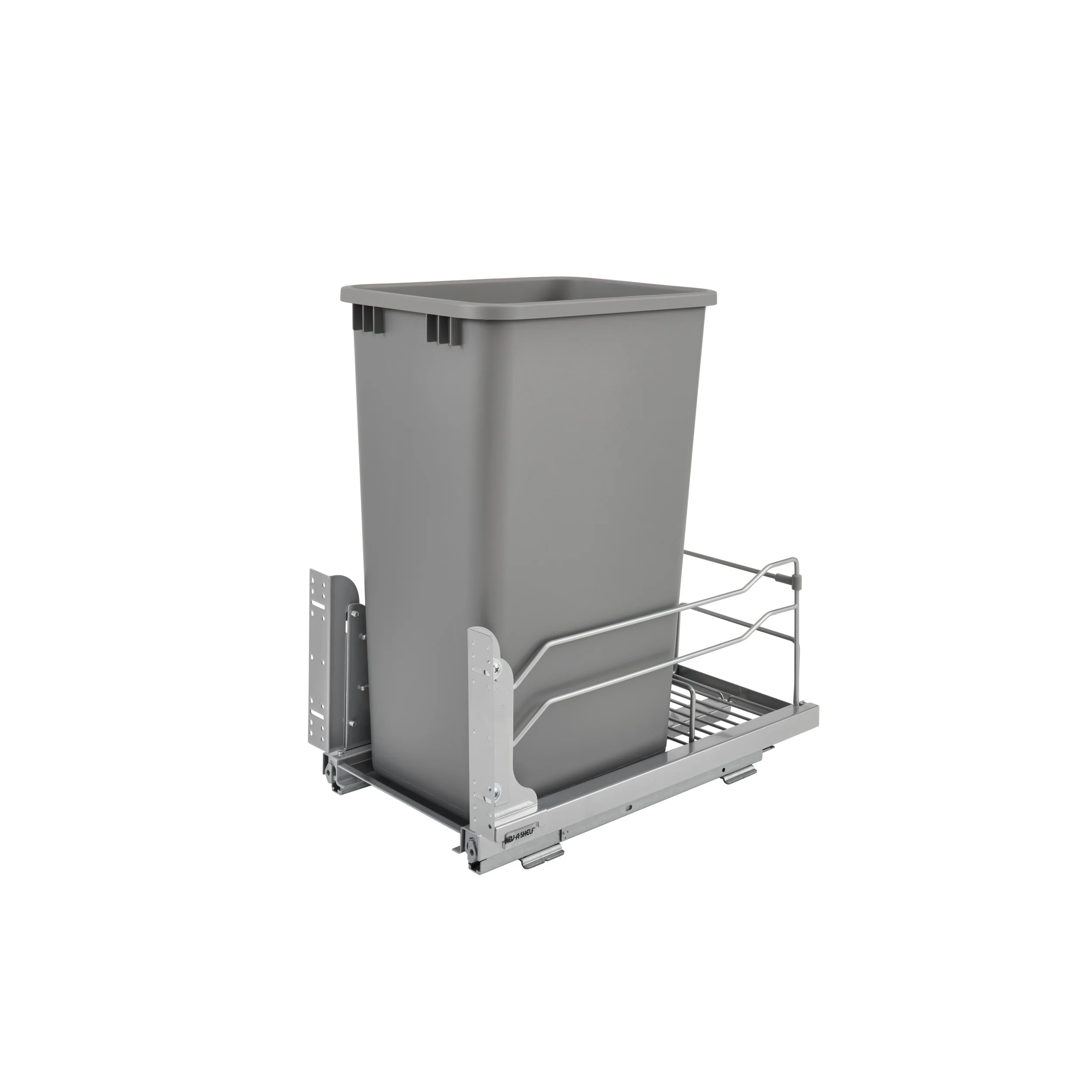 50 Qrt Pull-Out Waste Container Soft-Close Metallic Silver 10.88 in (276 mm) W x 22.25 in (565 mm) D x 22.88 in (581 mm) H - Image 9