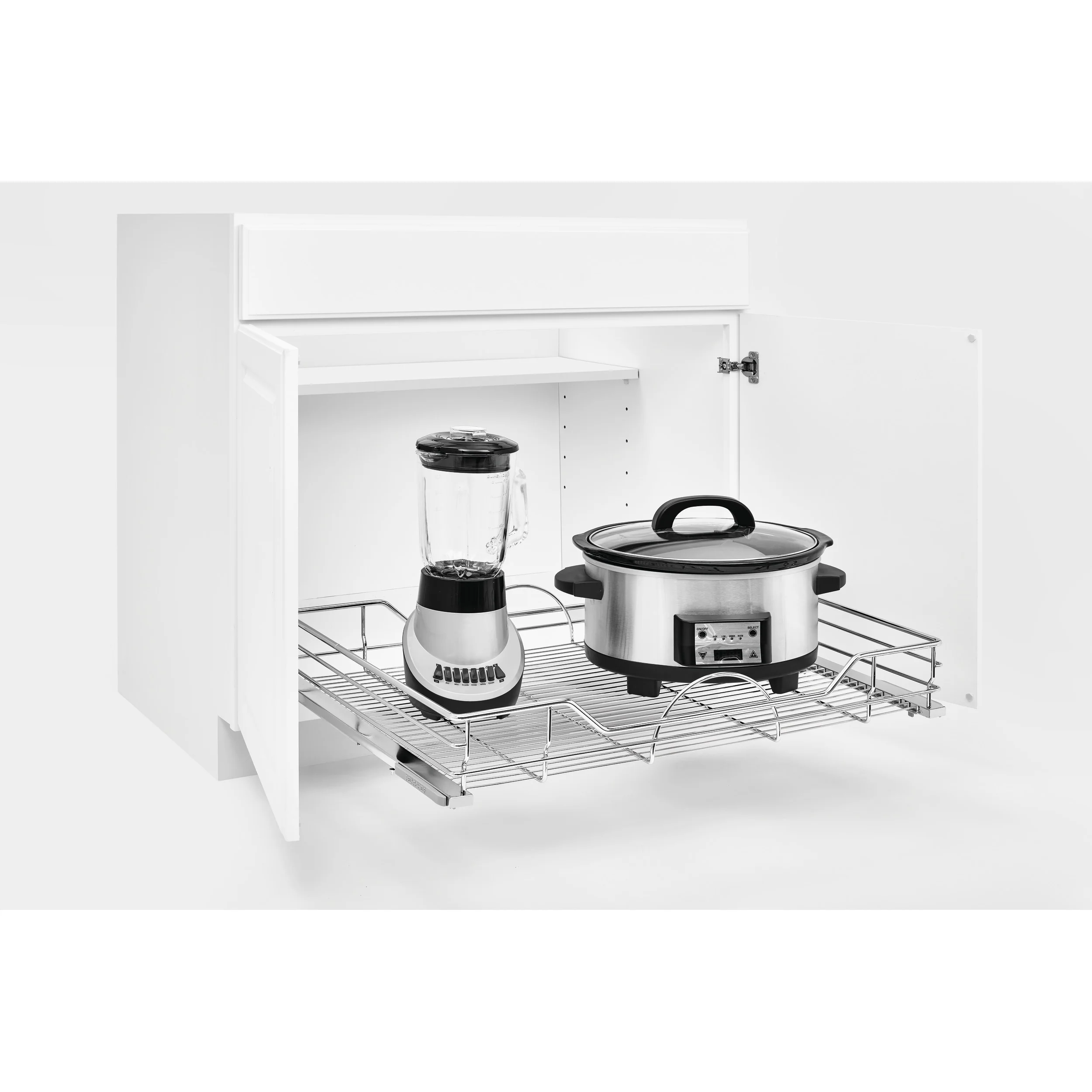33 in Chrome Pullout Basket w/Soft-Close Chrome 32.36 in (822 mm) W x 21.9 in (556 mm) D x 5.2 in (132 mm) H - Image 3