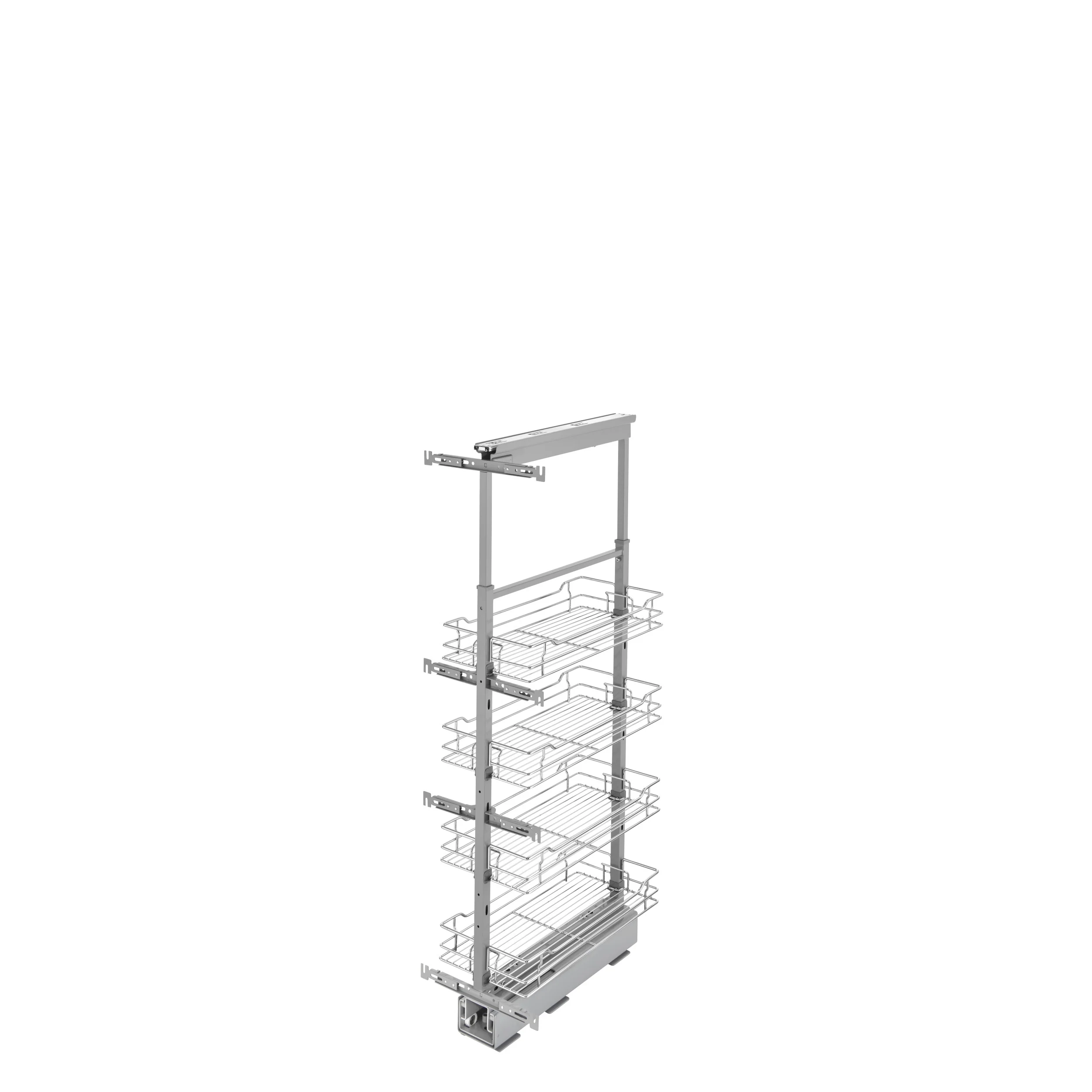 10 in Chrome Basket Pantry Pullout Soft Close Chrome  10.25 in (260 mm) W x 21.69 in (551 mm) D x 43.41 in (1103 mm) H - Image 5