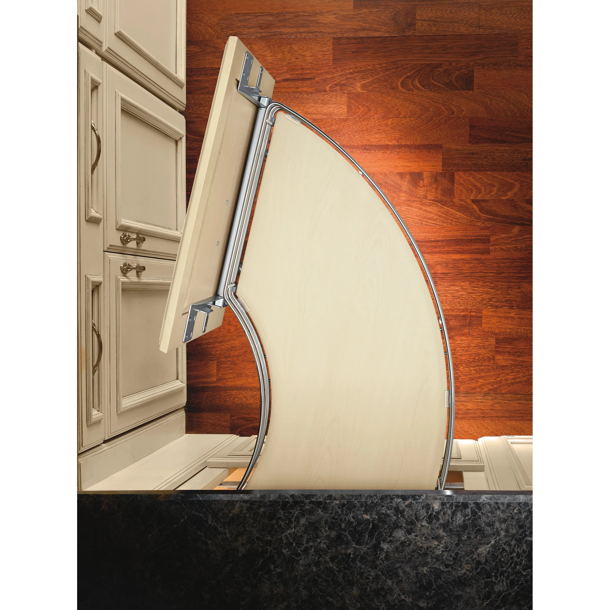 18 in Two-Tier Curve Organizer for a Blind Left Chrome 16 in (406 mm) W x 35.75 in (908 mm) D x 19.75 in (502 mm) H - Image 5