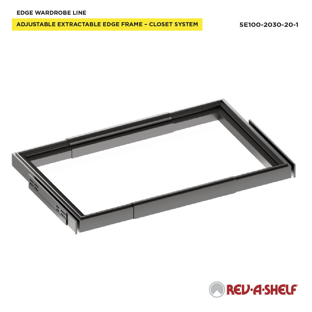 Rev-A-Shelf EDGE Adjustable Pull-Out Closet Frame 19-11/16" - 30-1/2" W x 20" D - 5E100-2030-20-1 - Image 8