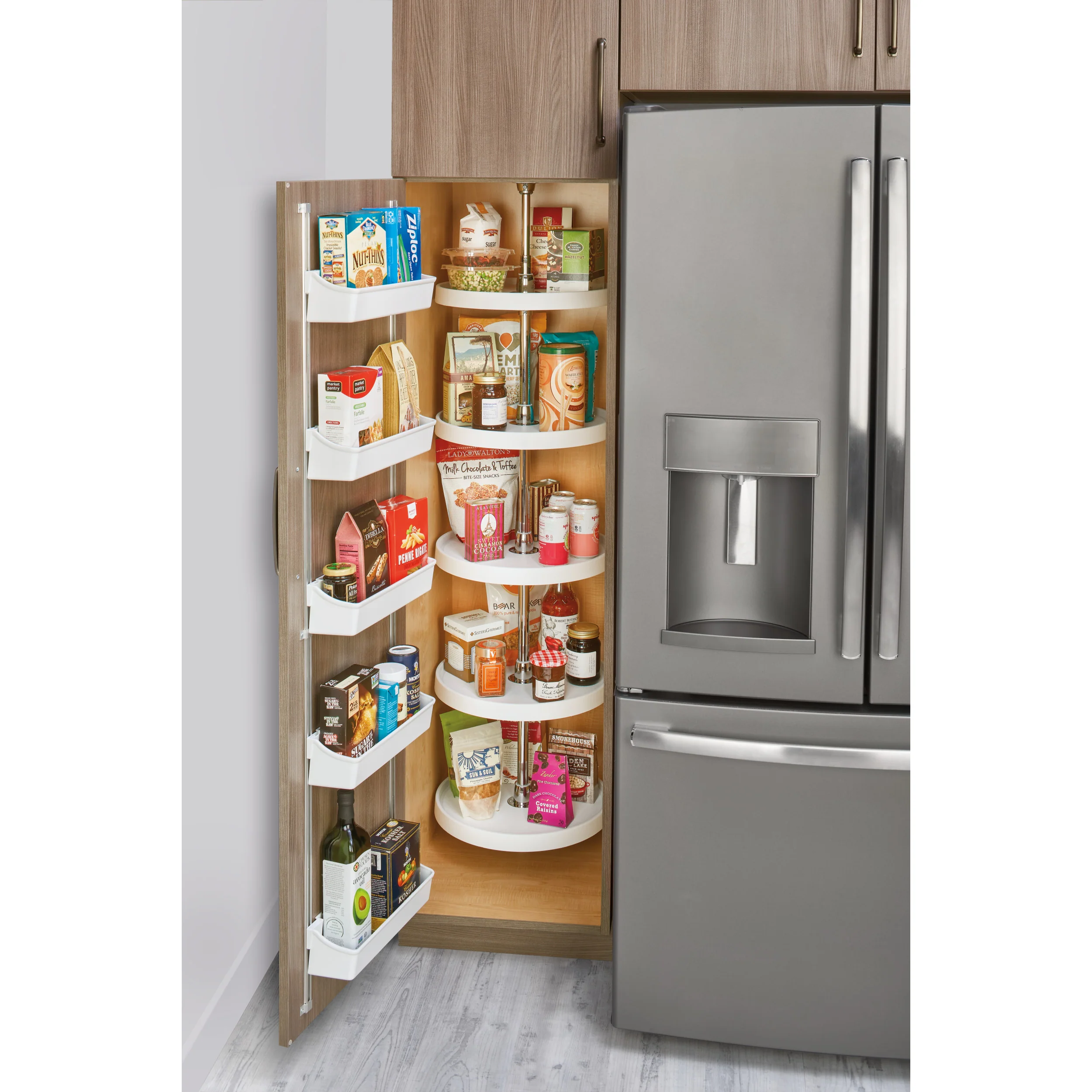 18 in White Polymer Pantry Full Circle Lazy Susans White 18 in (457 mm) W x 18 in (457 mm) D x 56 in (1422 mm) H - Image 3