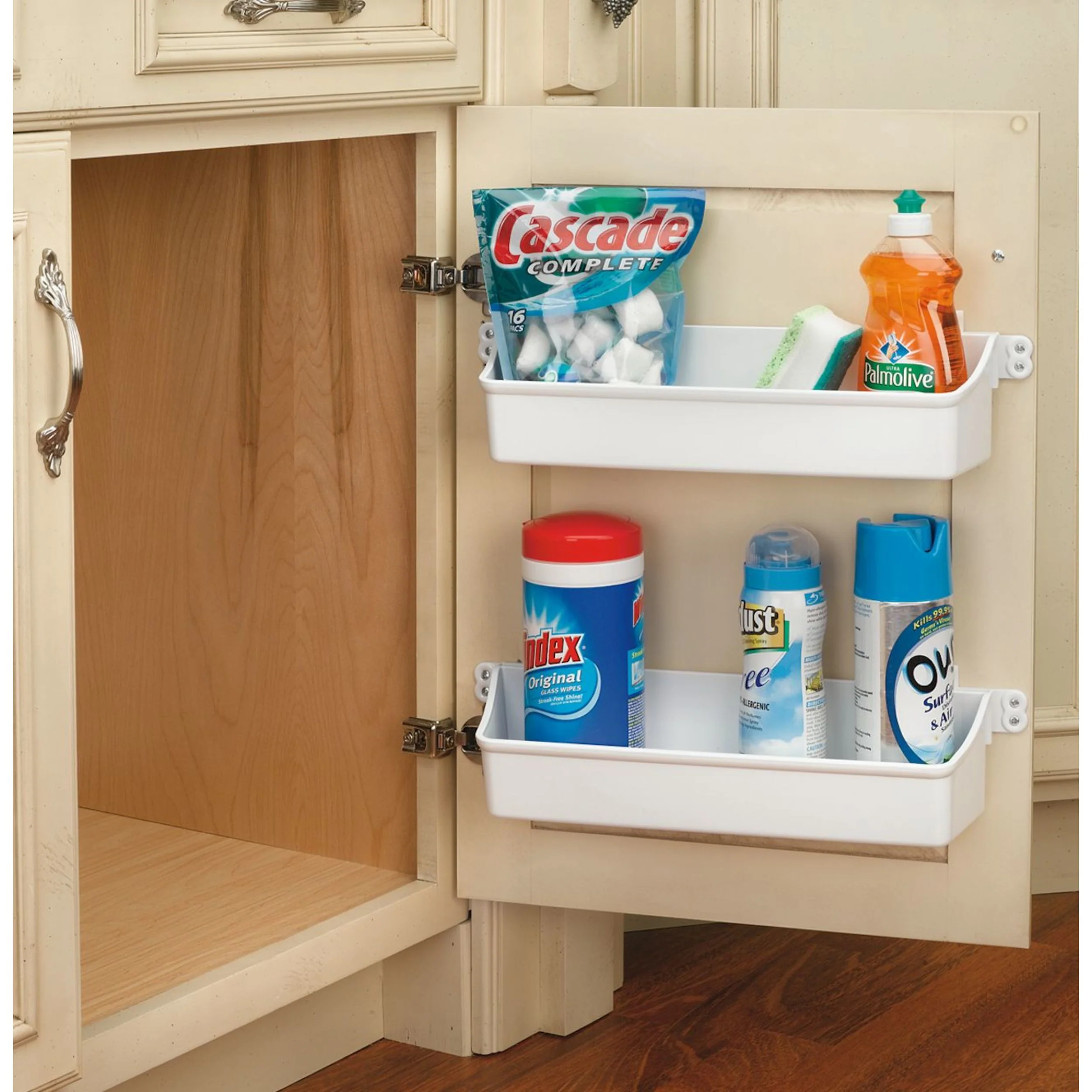 8 in Door Storage Bins Set (White) White  7.88 in (200 mm) W x 4.25 in (108 mm) D x 3.56 in (90 mm) H - Image 3