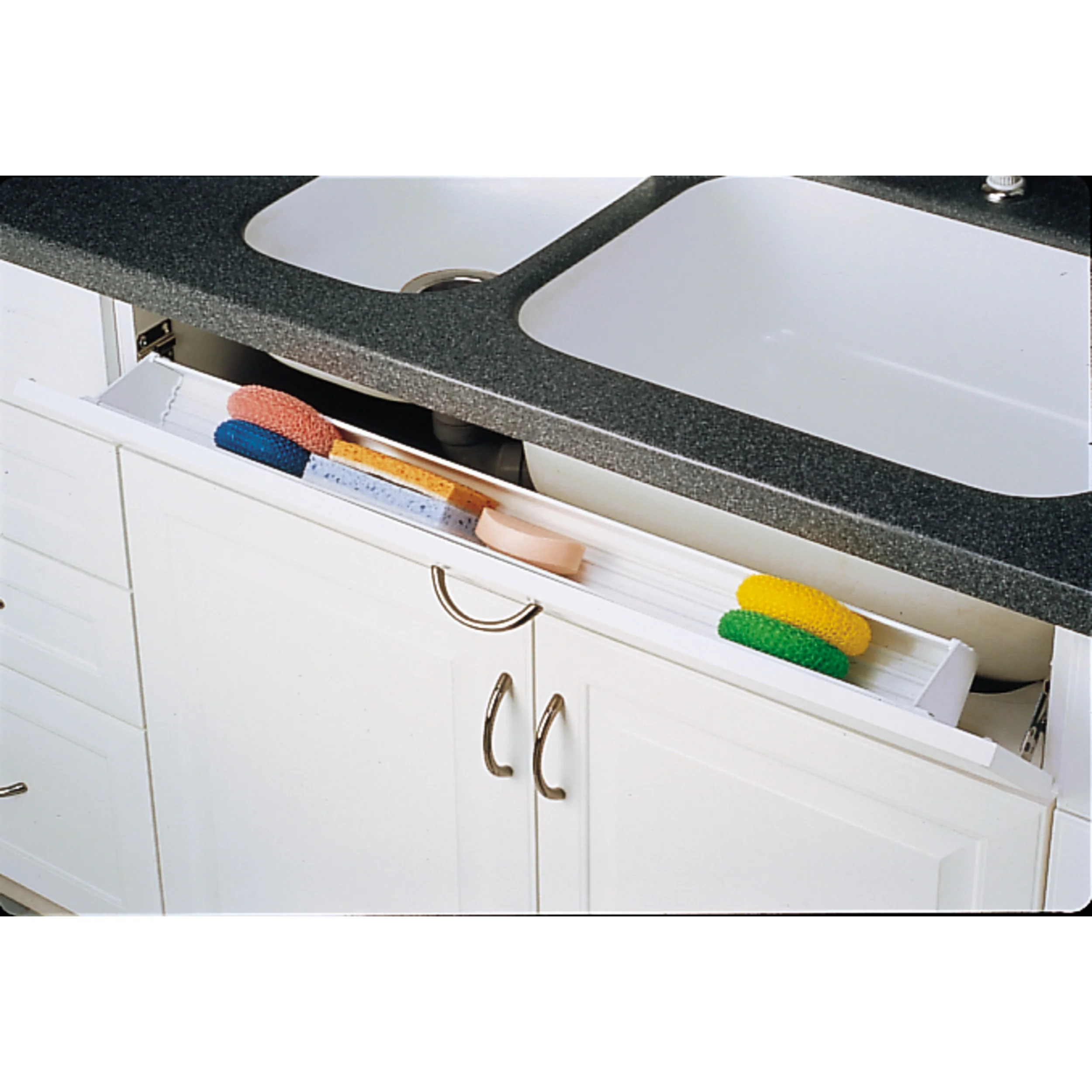 36 in White Polymer Tip-Out Tray w/Soft-Close White  36 in (914 mm) W x 2.45 in (62 mm) D x 4 in (102 mm) H - Image 2