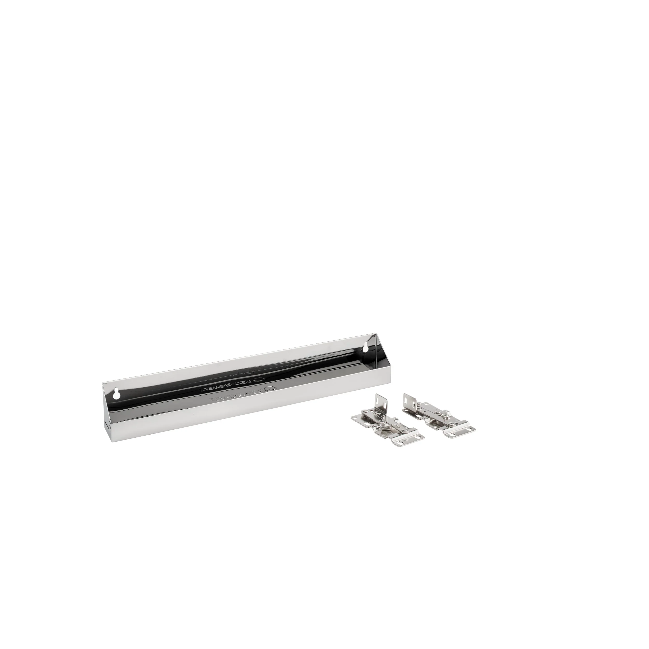 19 in Stainless Steel Tip-Out Tray Silver 19 in (483 mm) W x 2.13 in (54 mm) D x 3 in (76 mm) H