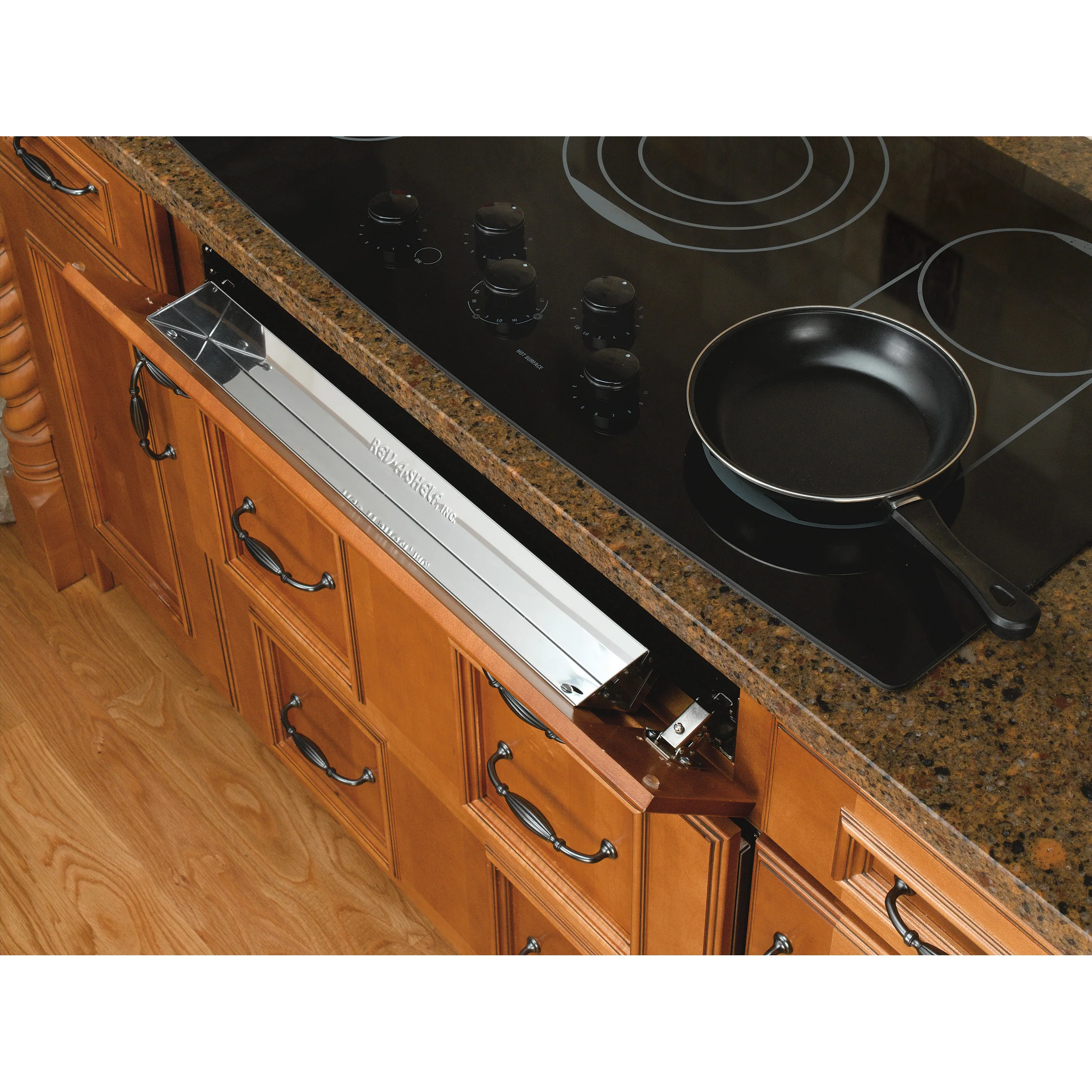 22 in Stainless Steel Tip-Out Tray Silver  22 in (559 mm) W x 2.13 in (54 mm) D x 3 in (76 mm) H - Image 4
