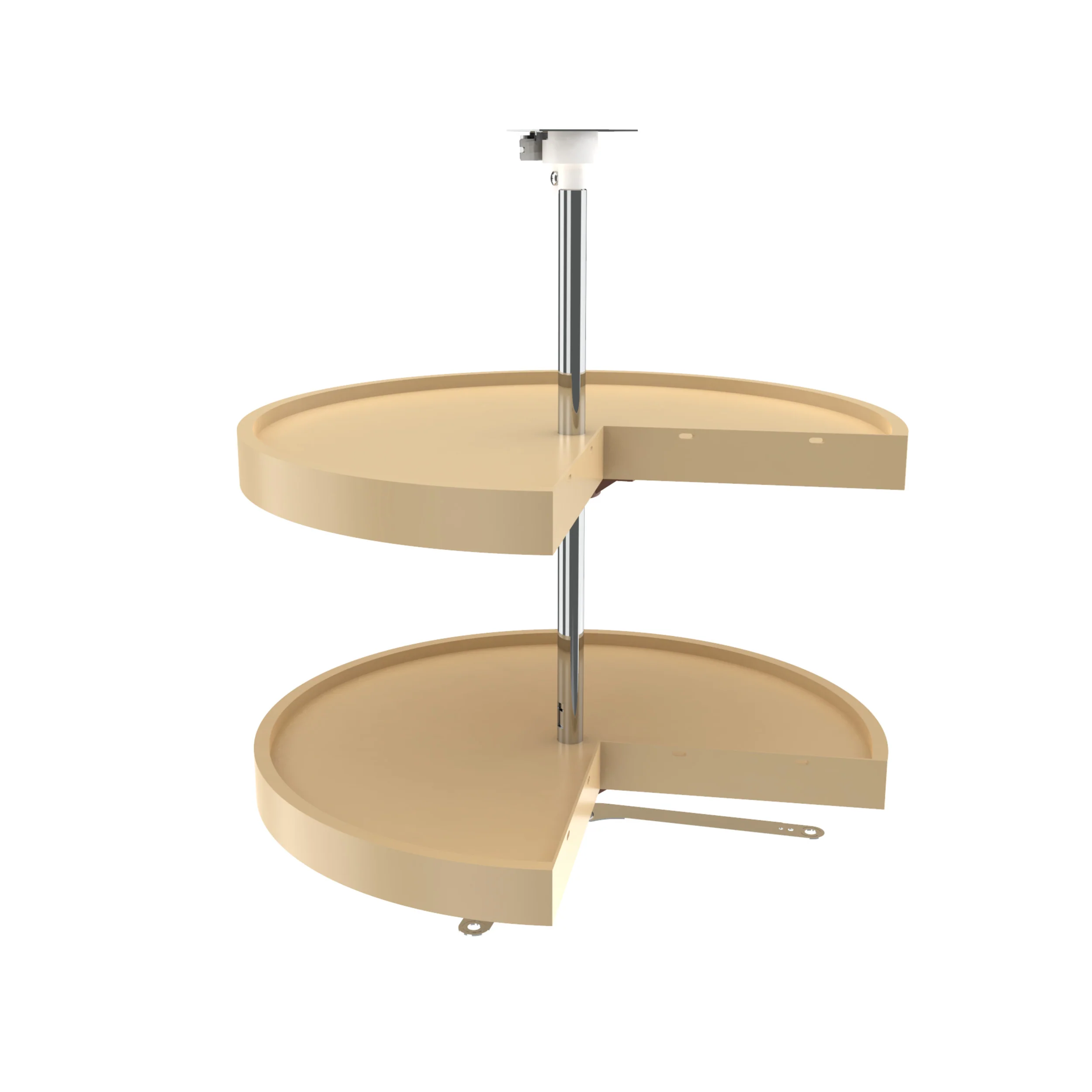 24 in Almond Polymer Pie-Cut Lazy Susans 2-Shelf Almond 24 in (610 mm) W x 24 in (610 mm) D x 26 in (660 mm) H - Image 2