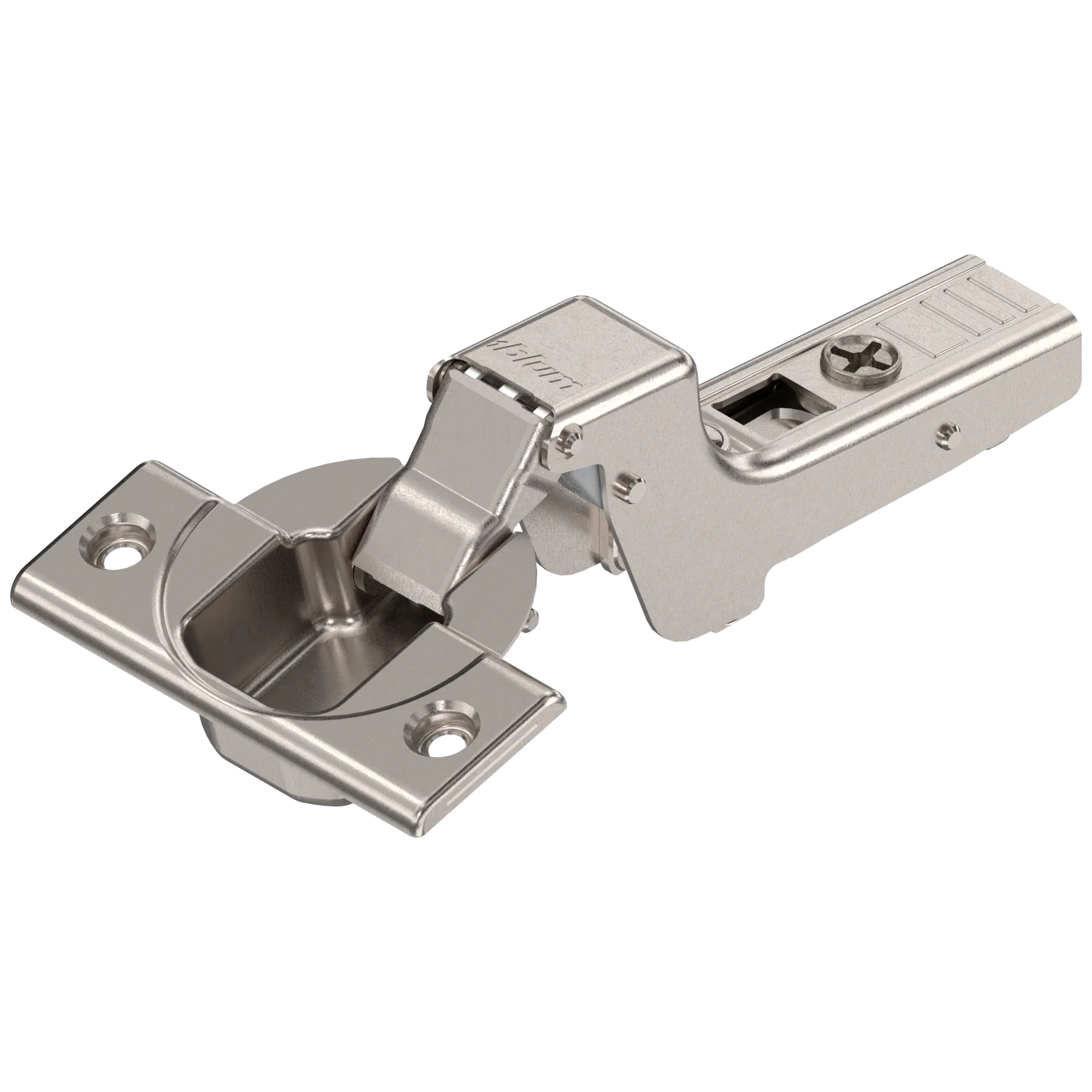 Blum CLIP top standard hinge 110°, inset application, free swing, hinge cup: screw-on