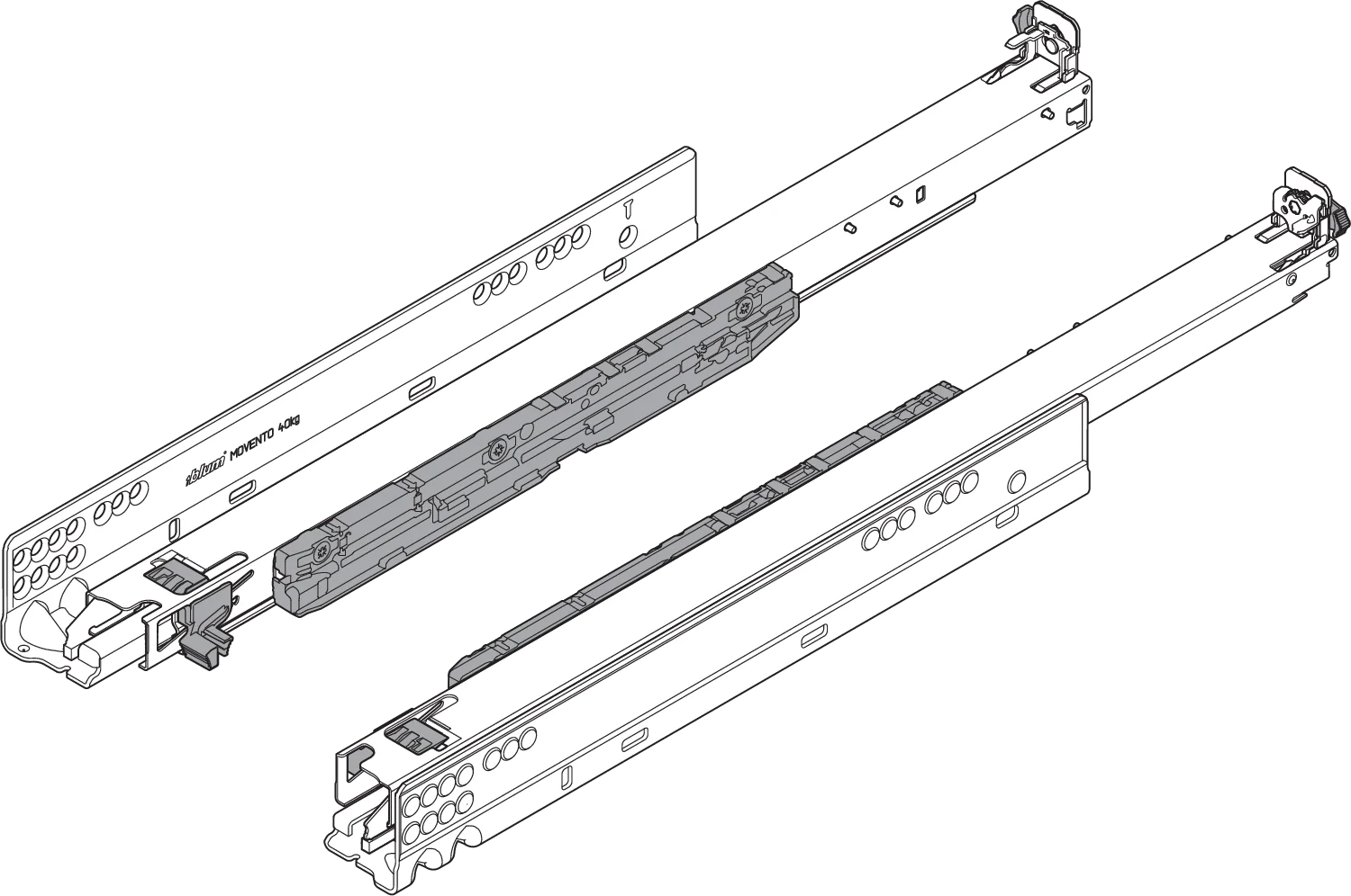 MOVENTO 769 - heavy duty drawer runners 30'' Zinc-Plated