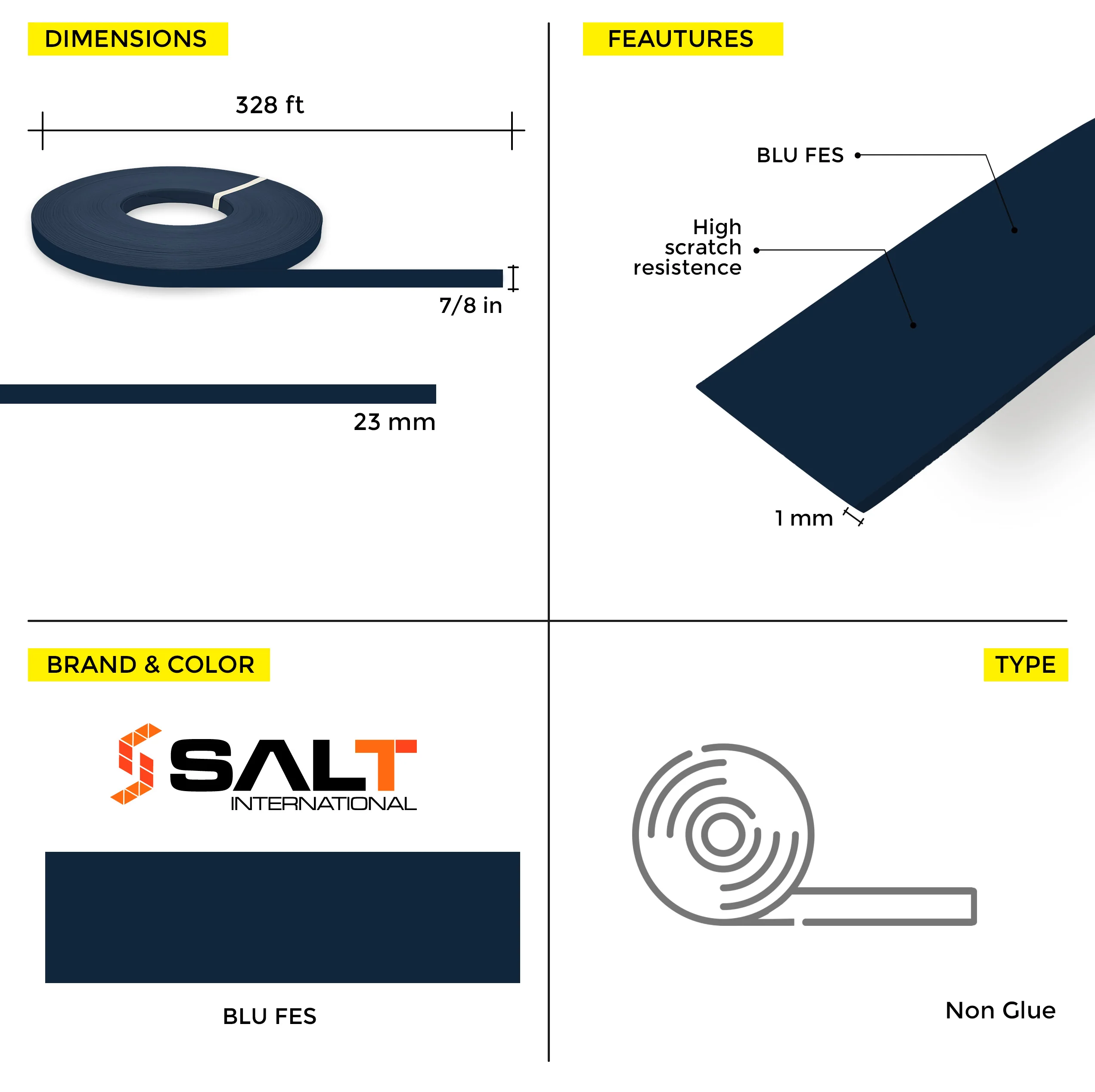 Blue Fes PVC Edge Banding (328 ft x 1 mm) - Image 2