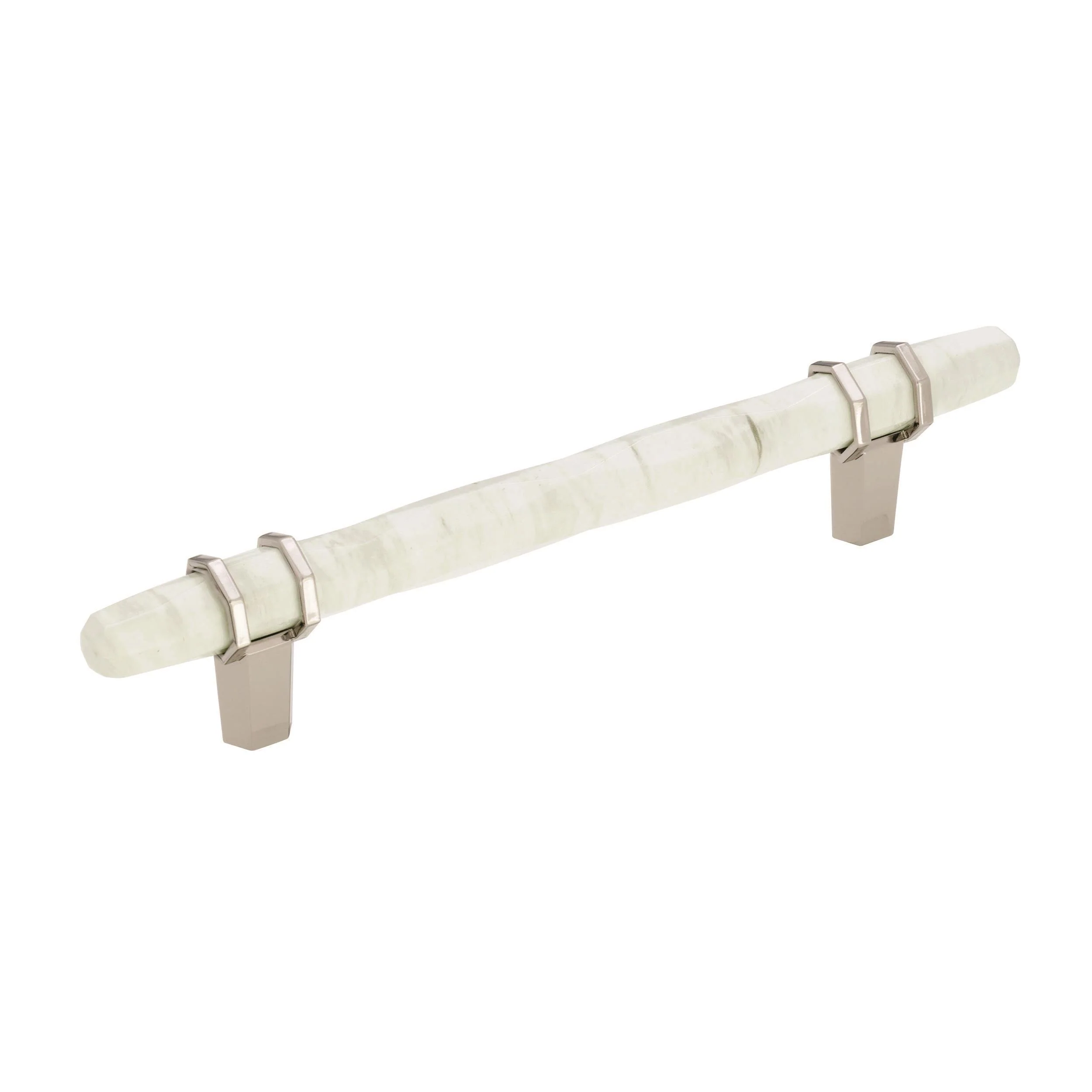 Pull Marble White/Polished Nickel 9/16(14) L X 3/8(10) W