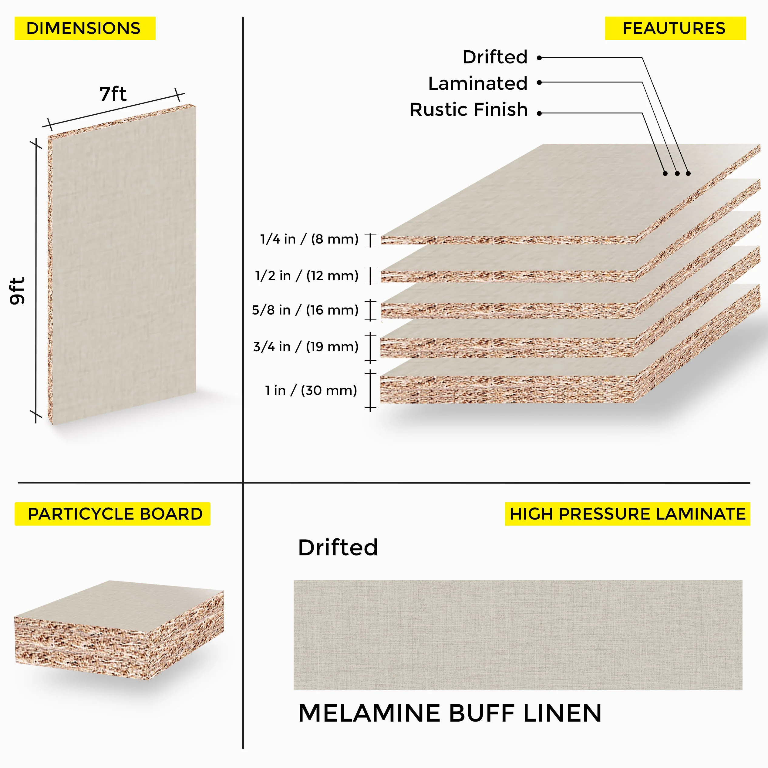 Buff Linen Melamine 7 Ft x 9 Ft - Image 14