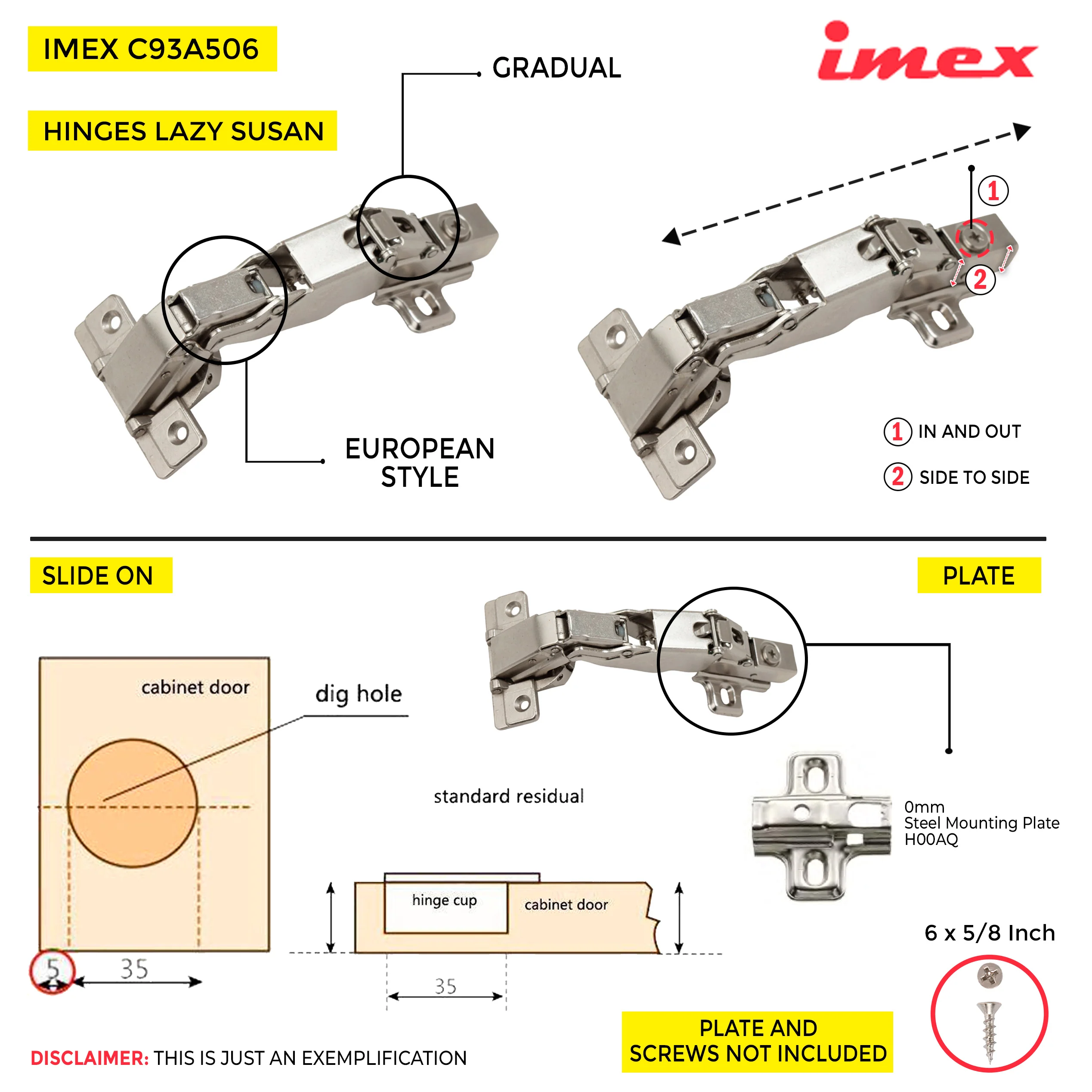 Clip-On Hinge 165Â° Opening Angle - Image 2
