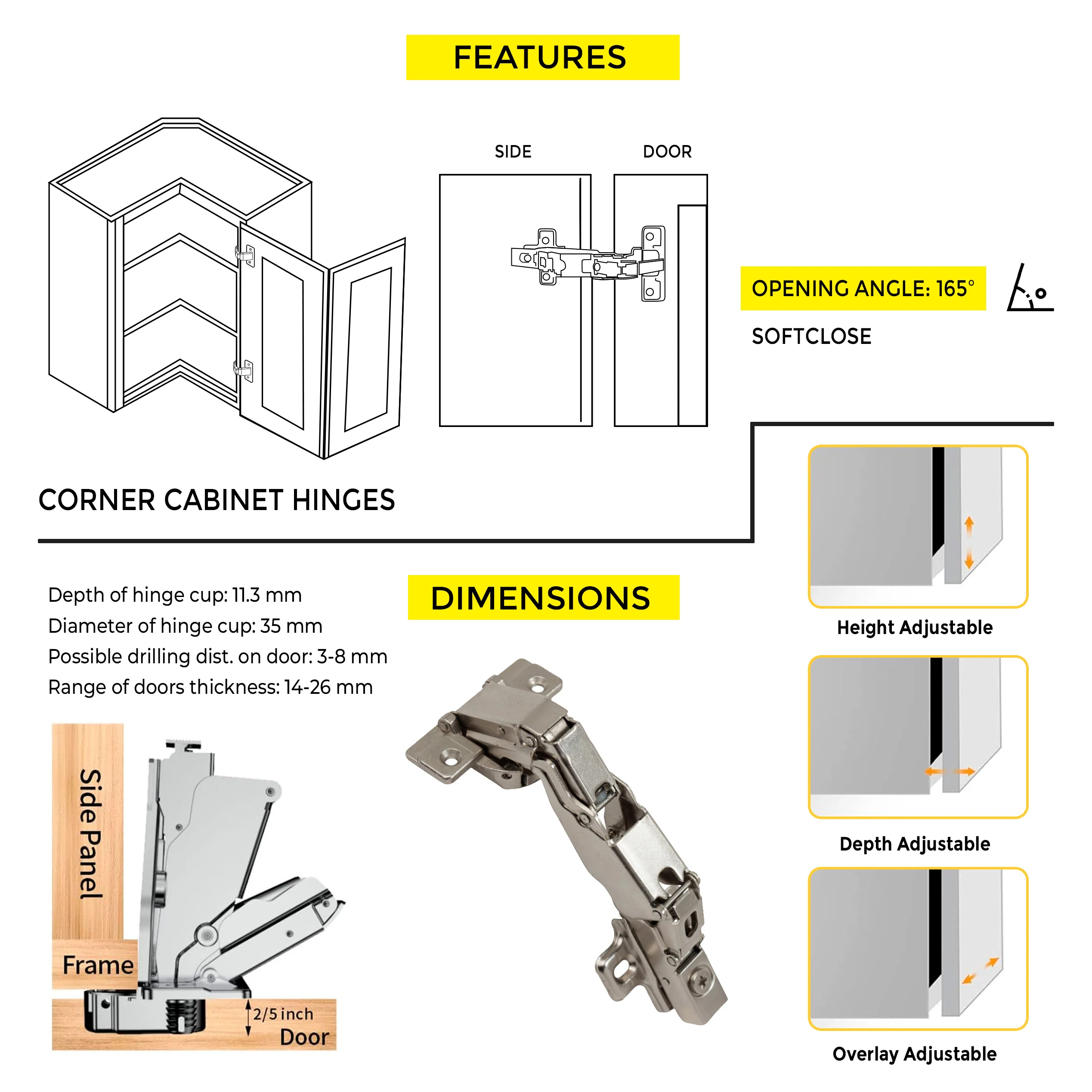 Soft-Close Hinge 165° Opening Angle - Image 8