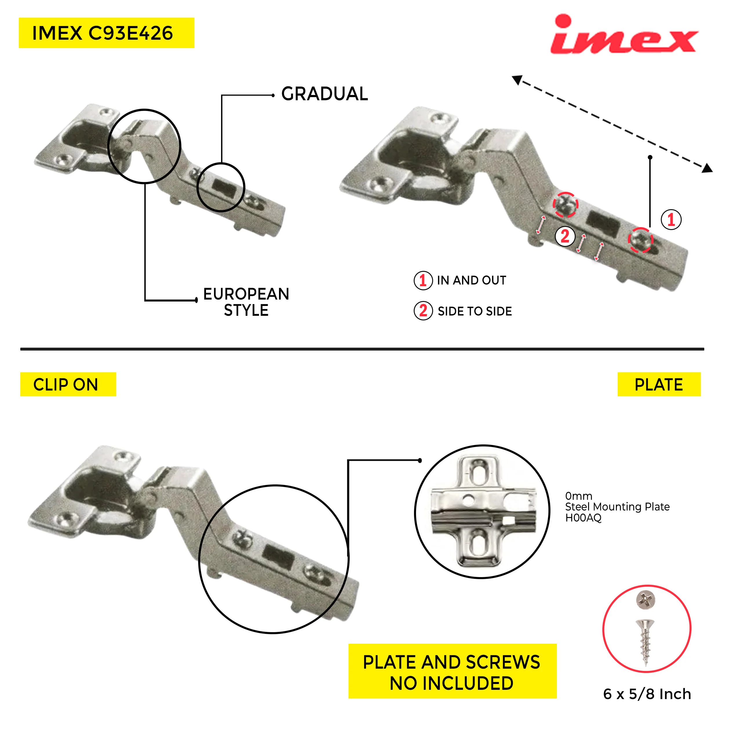 Clip-On Hinge 45° - Image 2